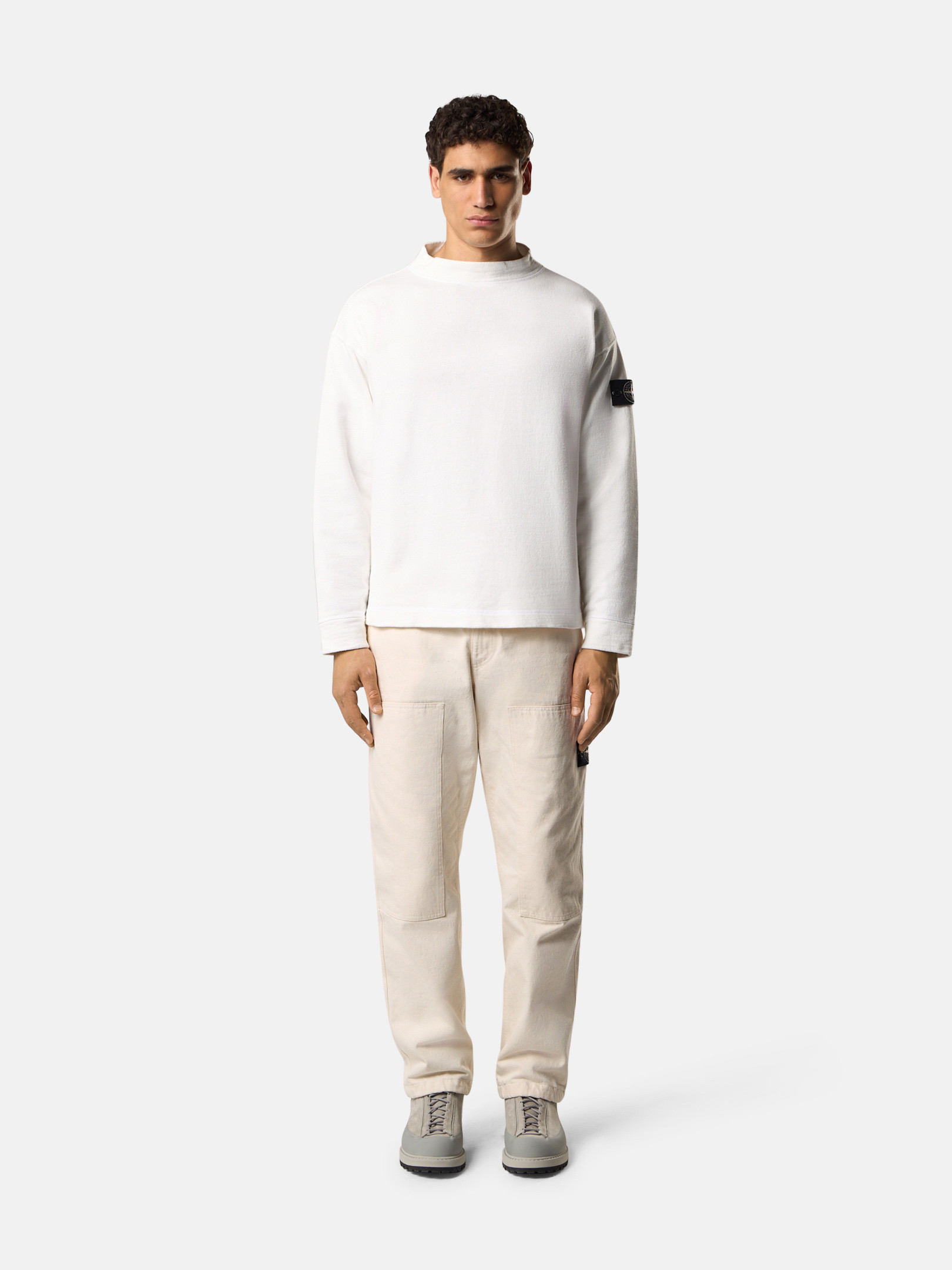 STONEISLANDクルーネックスウェットXXL 白 STONE ISLAND ホワイト