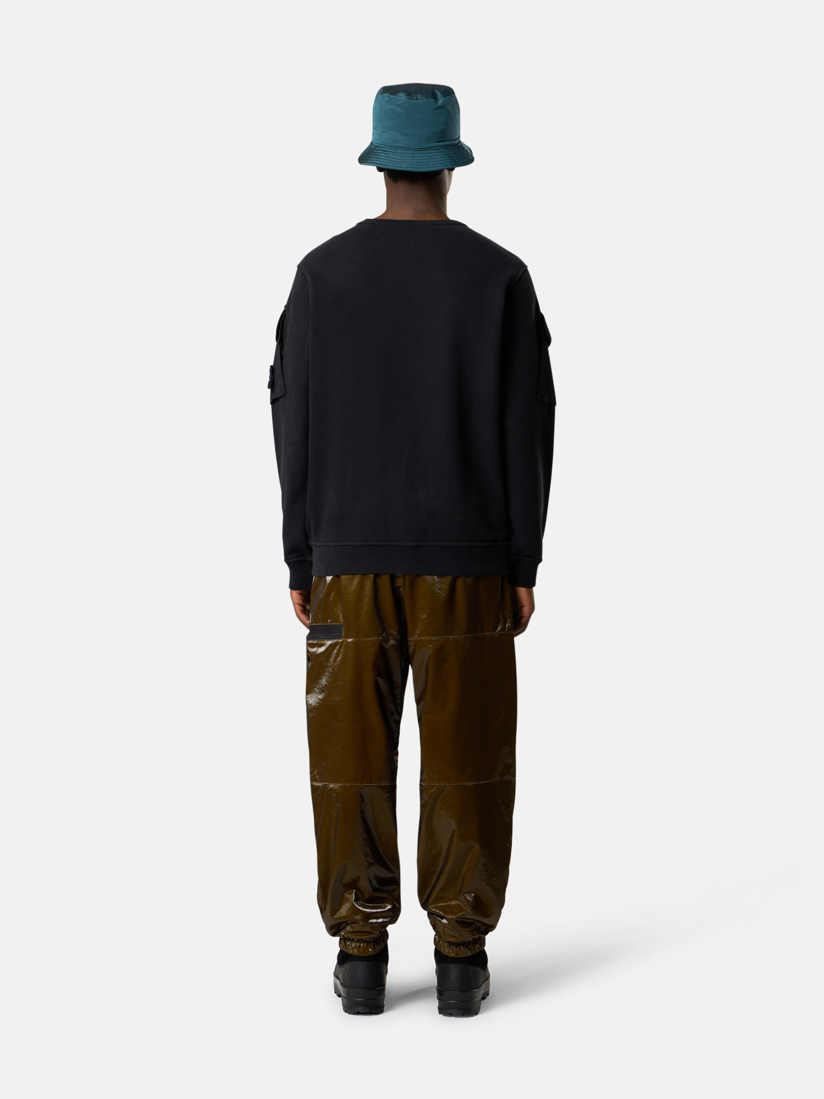 Black 6100008 BRUSHED ORGANIC COTTON FLEECE Regular-fit