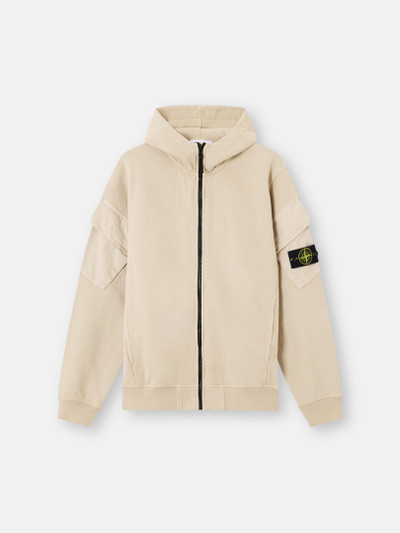パーカー・フーディ STONE Men Hoodies 6100003S0123 V009B Beige Desert Regular-fit zipper-up hooded sweatshirt with sleeve