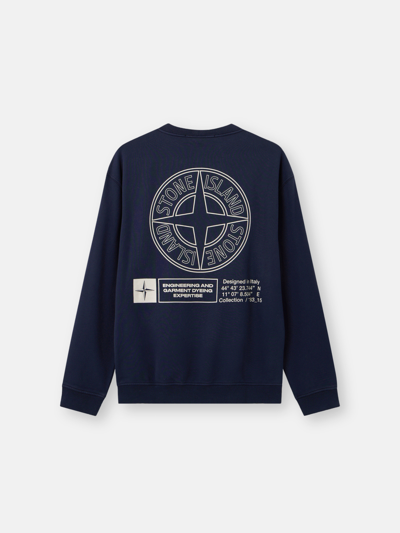 Navy Blue Oversized-fit crewneck sweatshirt with 'Industrial Four