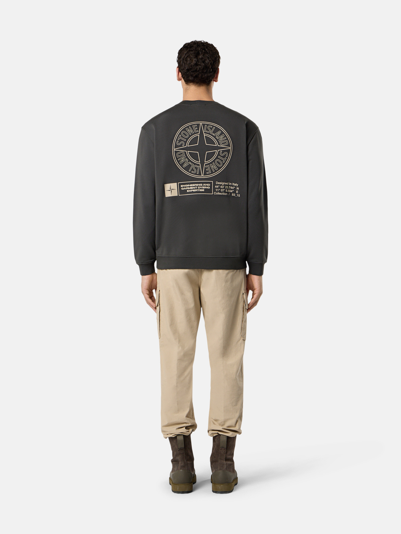 スウェット・トレーナー STONE  Cotton Fleece Print Crewneck Sweatshirt 5FT197 Kids Fleece Crewneck in Heather Stone | Fear of God