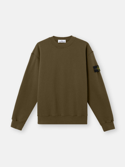 Military Green Oversized-fit crewneck sweatshirt with contrast
