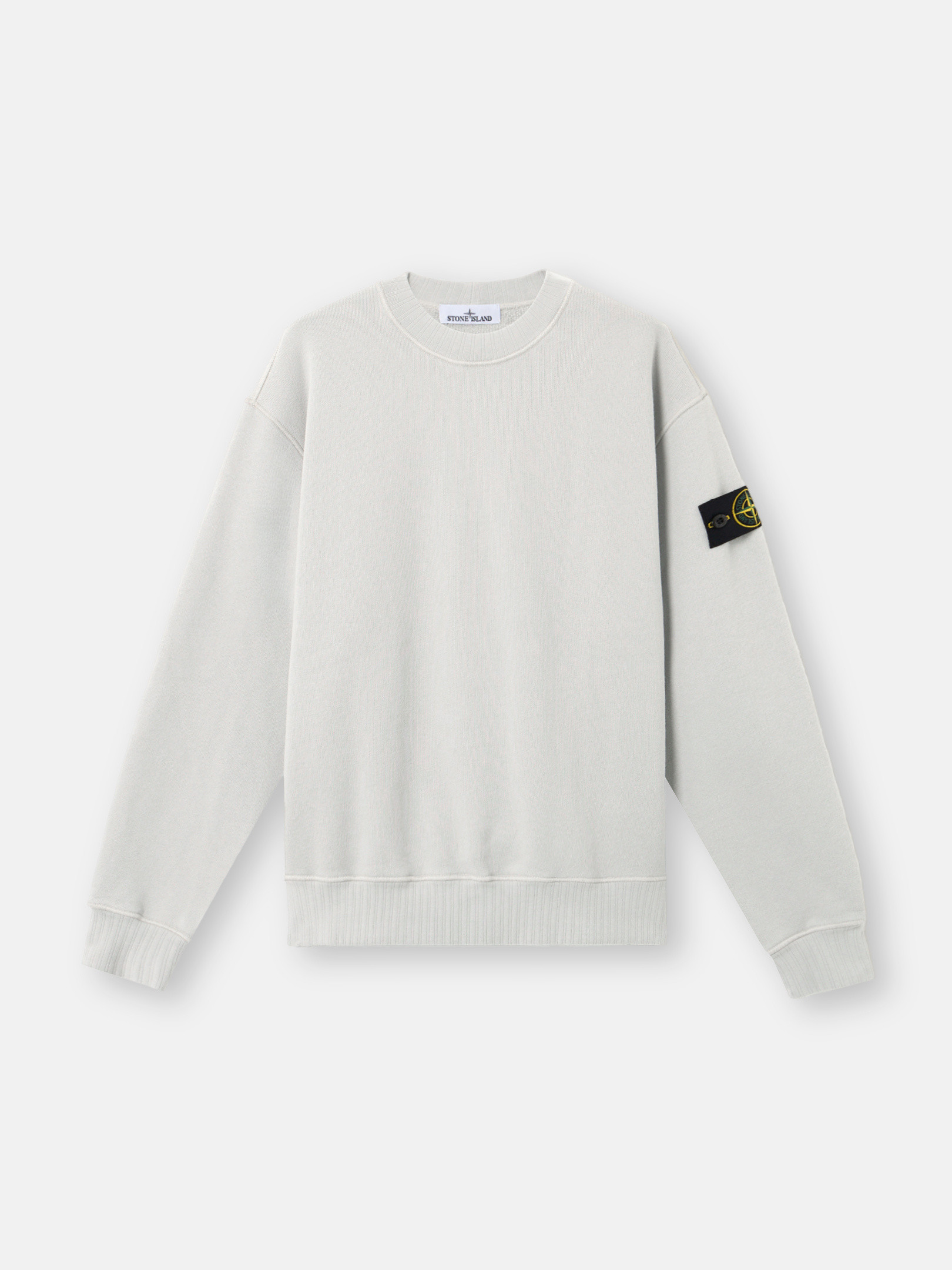 Pearl Grey Oversized-fit crewneck sweatshirt with contrast details