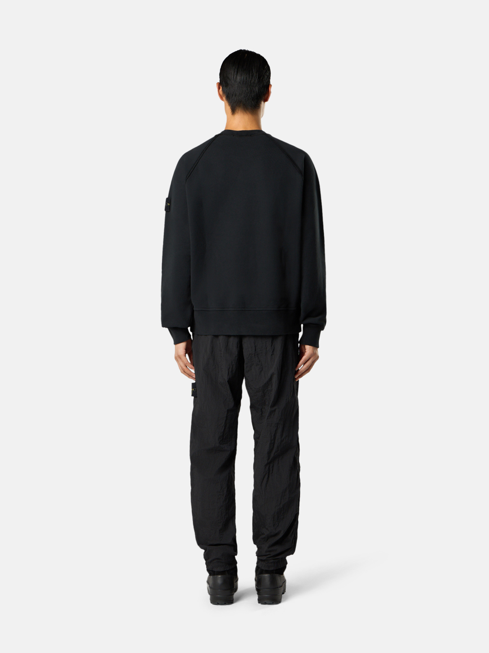 トップス STONE  Nyronl Sweatshirt 23SS Black Oversized-fit crewneck sweatshirt with raglan sleeves