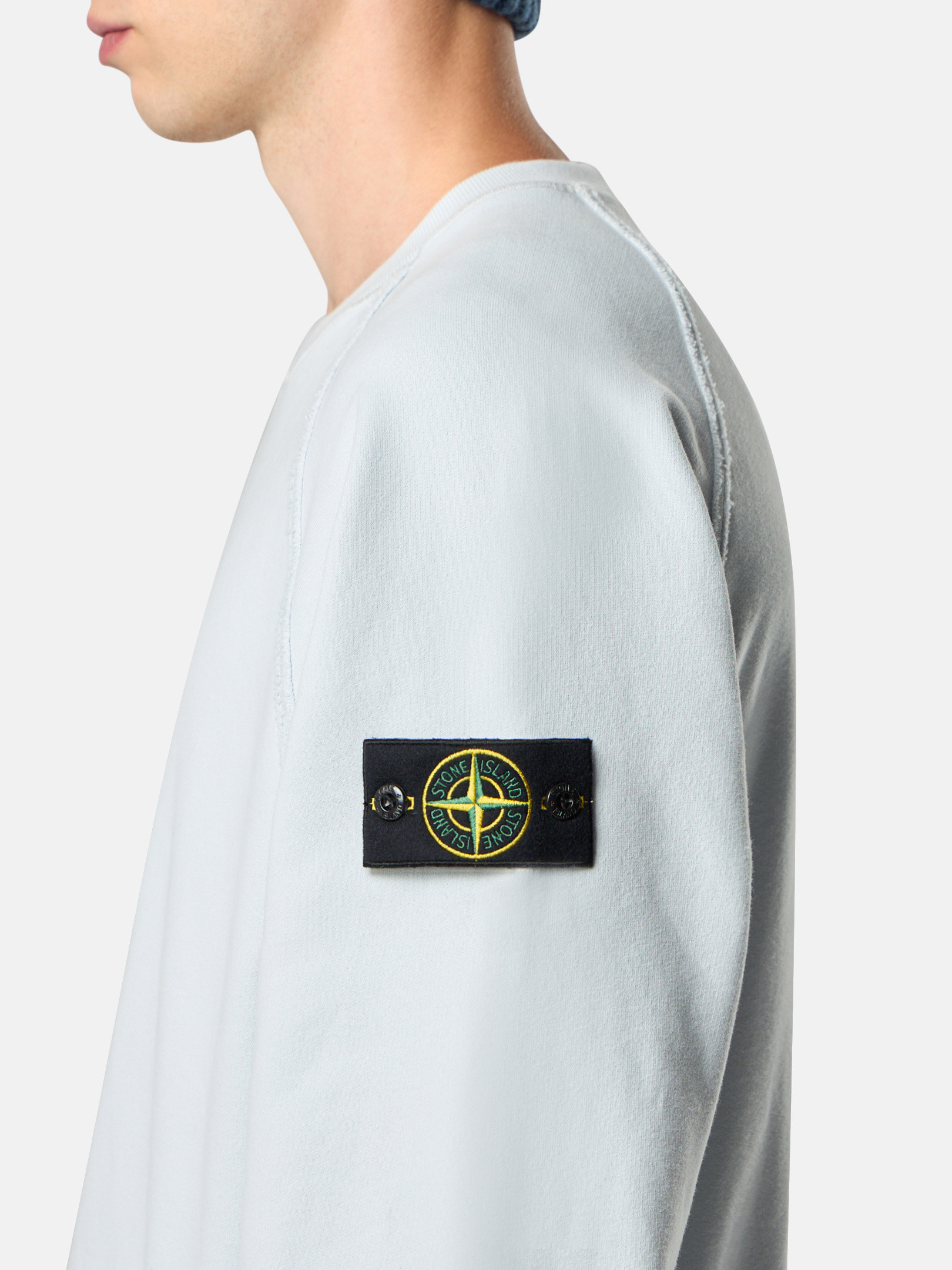 スカイブルー オーバーサイズフィット クルーネック スウェットシャツ