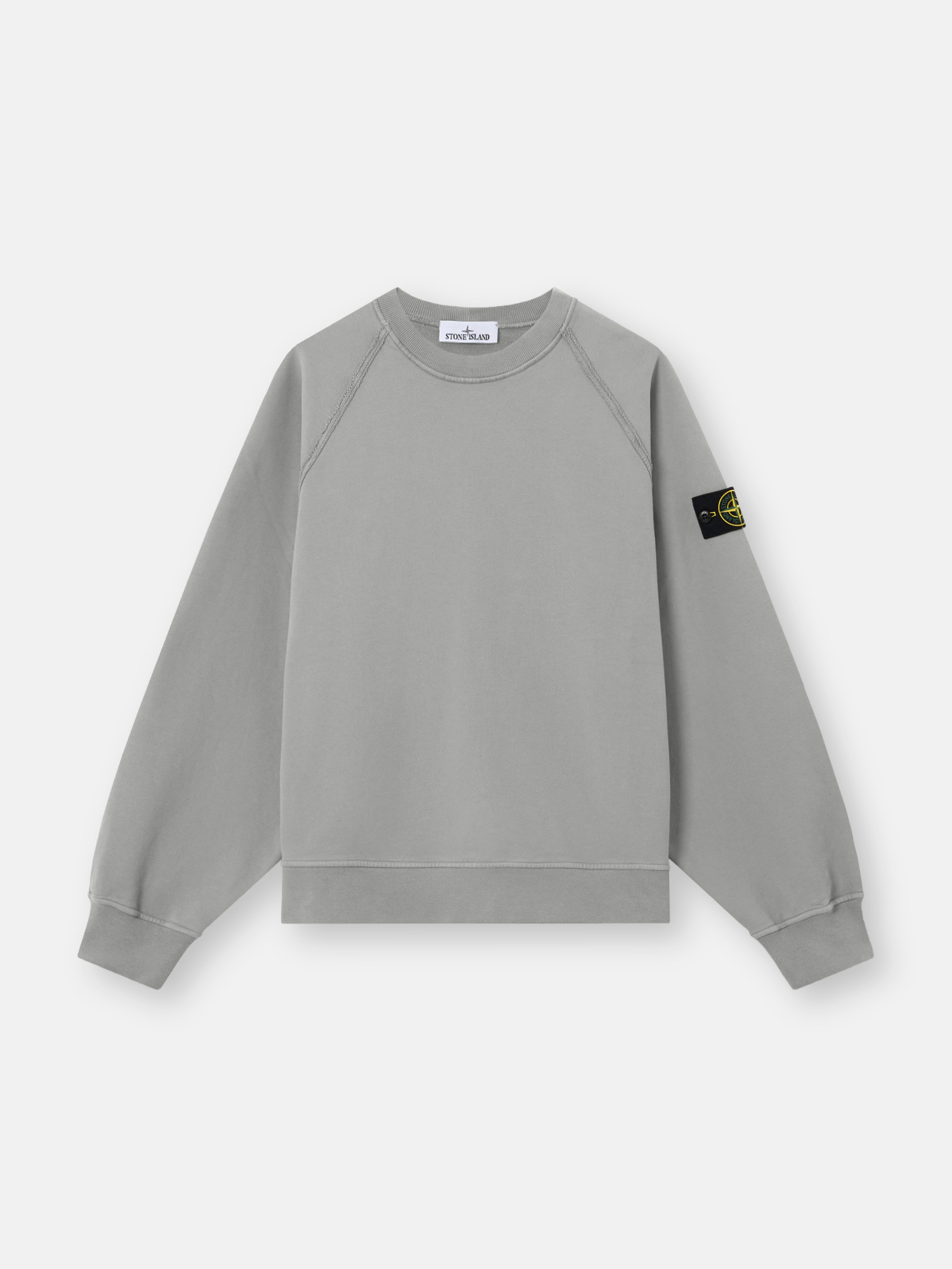 STONE グレー コットン ストレッチ フリース スウェットシャツ Stone Island コンパスロゴ スウェットシャツ | グレー | FARFETCH JP
