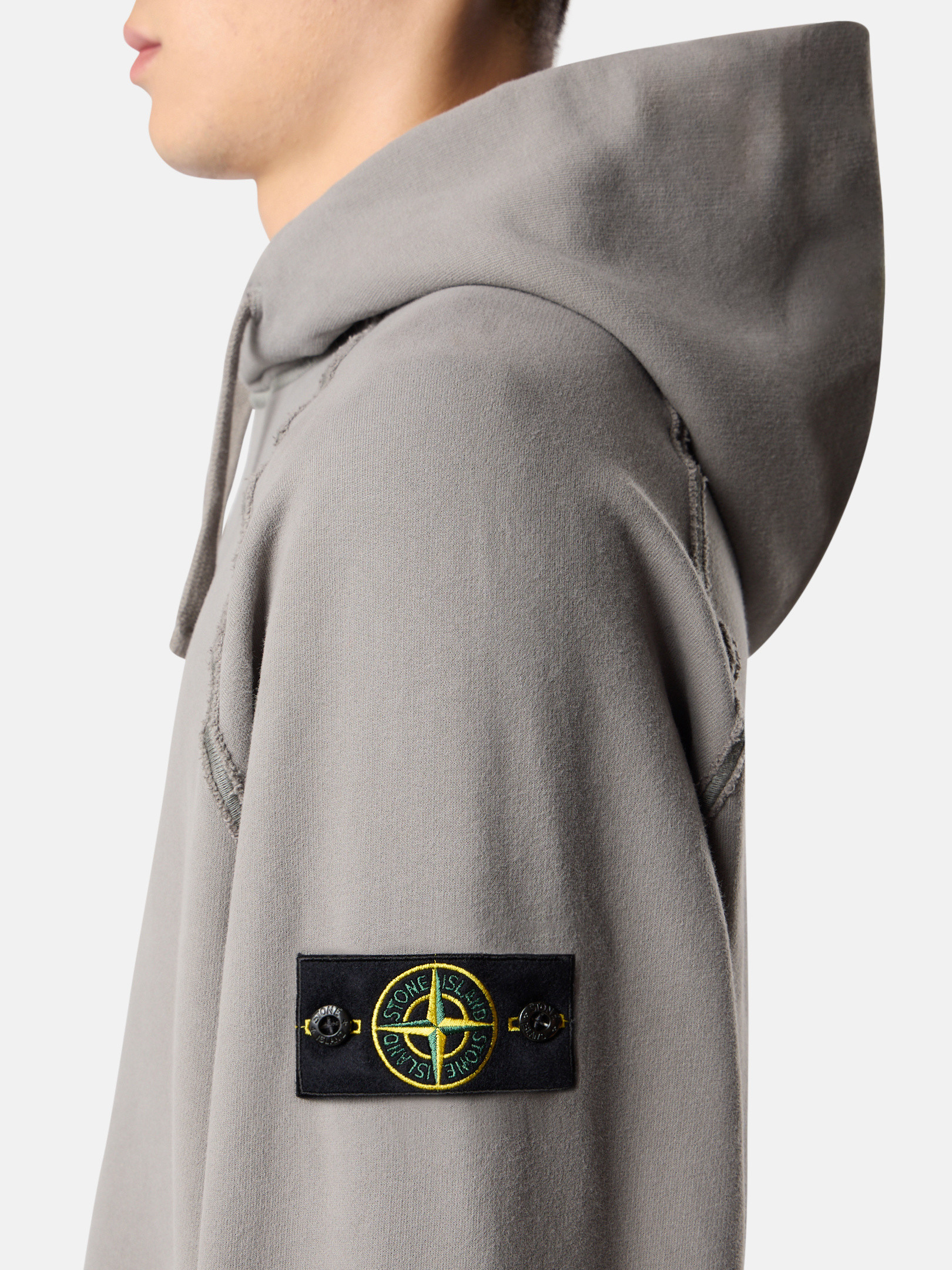 Cement Oversized-fit hooded sweatshirt with raglan sleeves 6100023