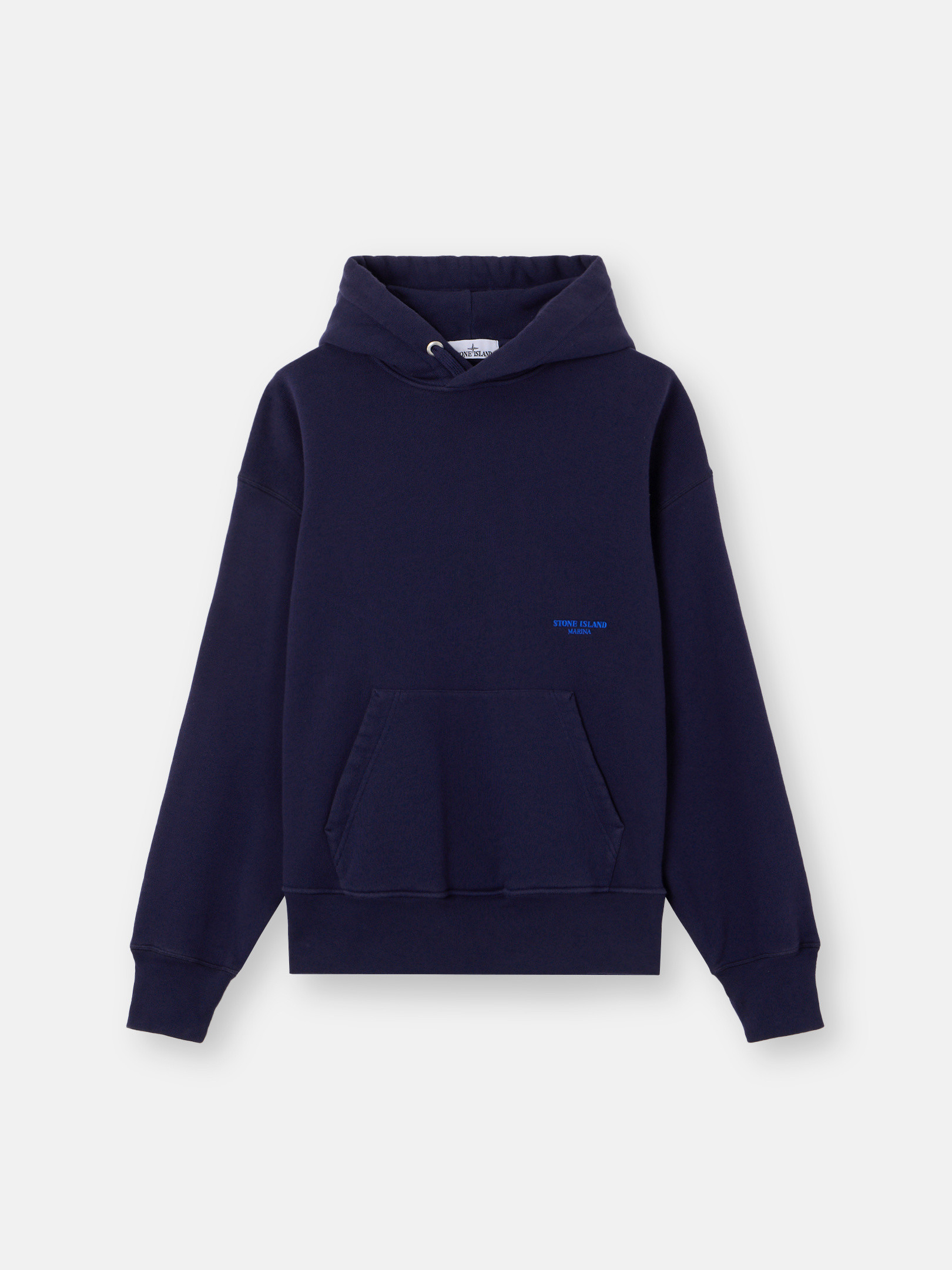 Navy Oversized-fit hooded sweatshirt with pouch pocket 6100027