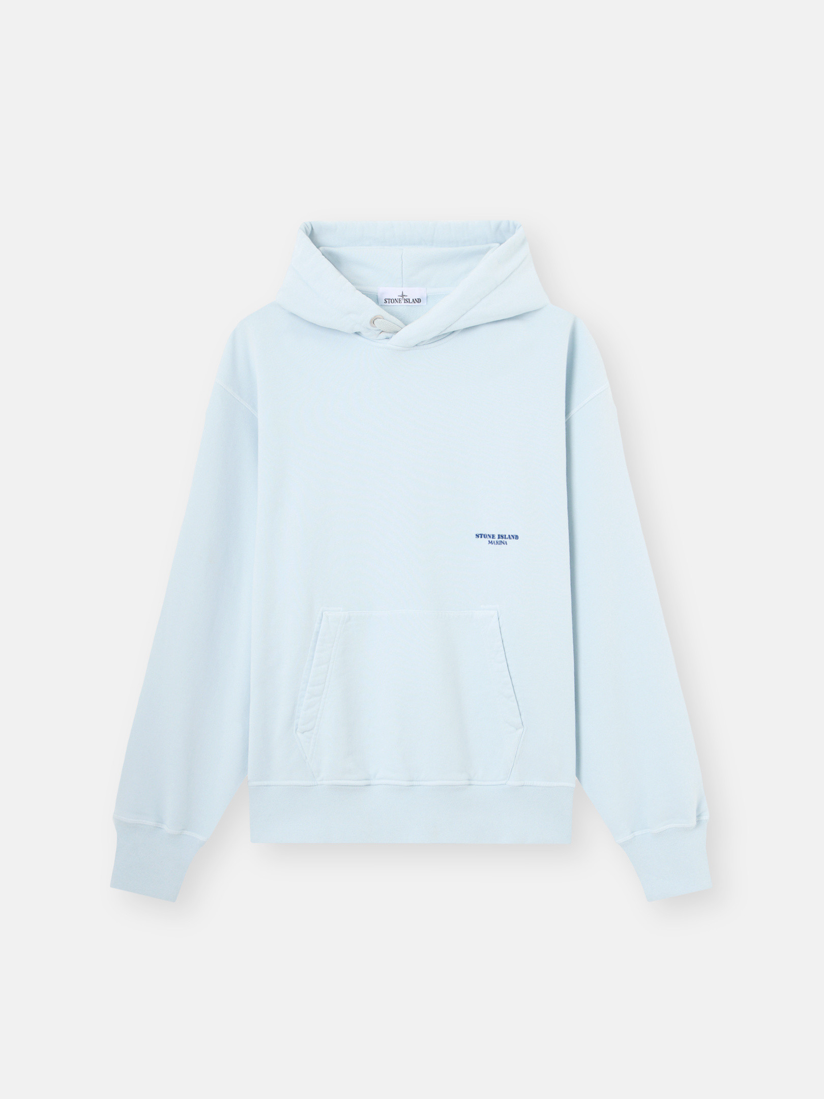 Light Blue Oversized-fit hooded sweatshirt with pouch pocket