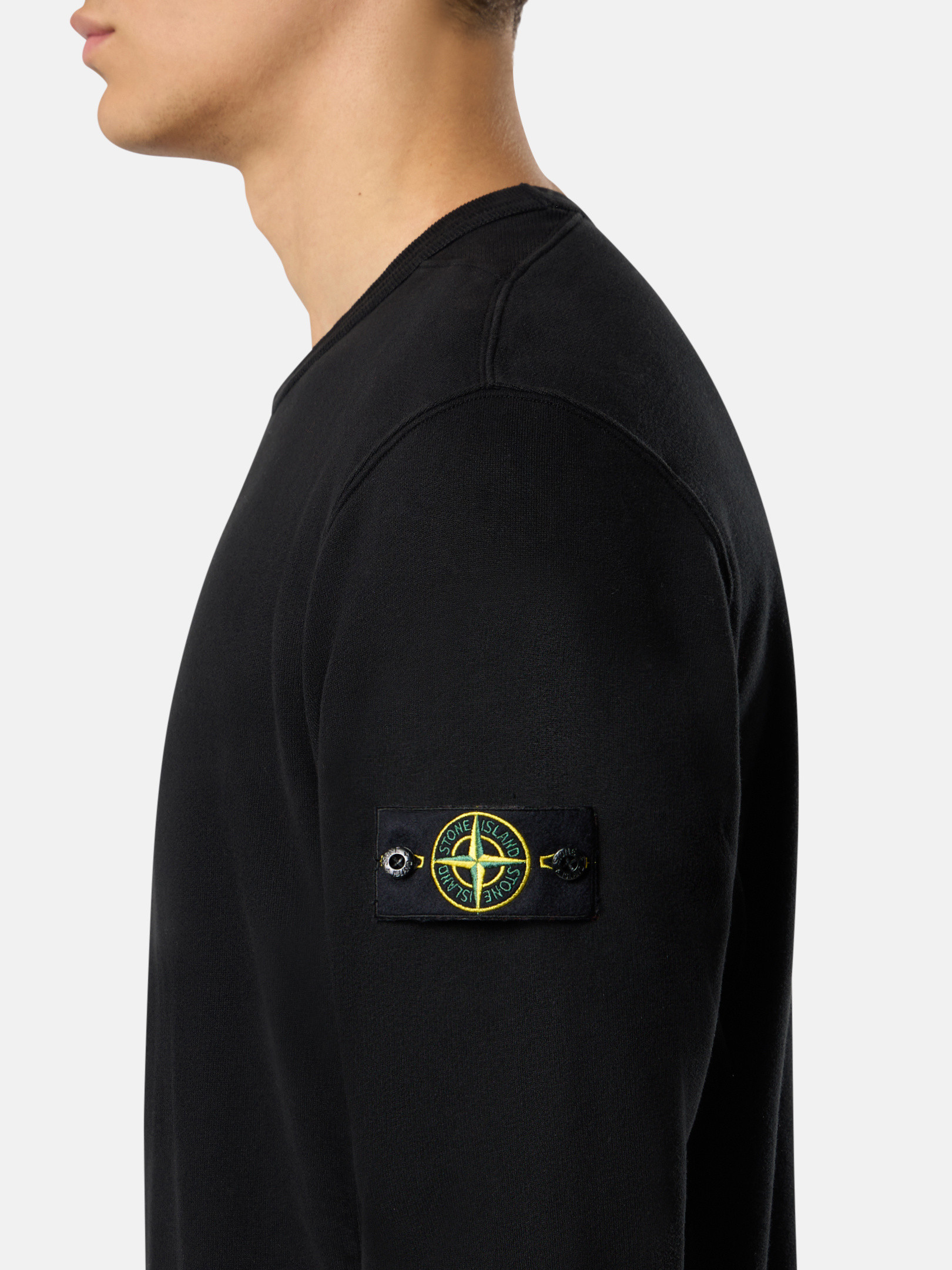 関税送料無料【STONE 】BRUSHED ORGANIC COTTON FLEECE Black 6100028 BRUSHED ORGANIC COTTON FLEECE Regular-fit