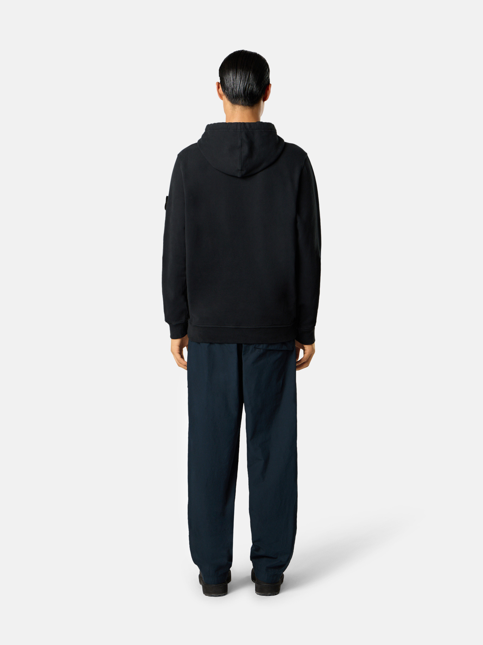STONE ISLAND フリーストレーナー BLACK Black Regular-fit hooded 