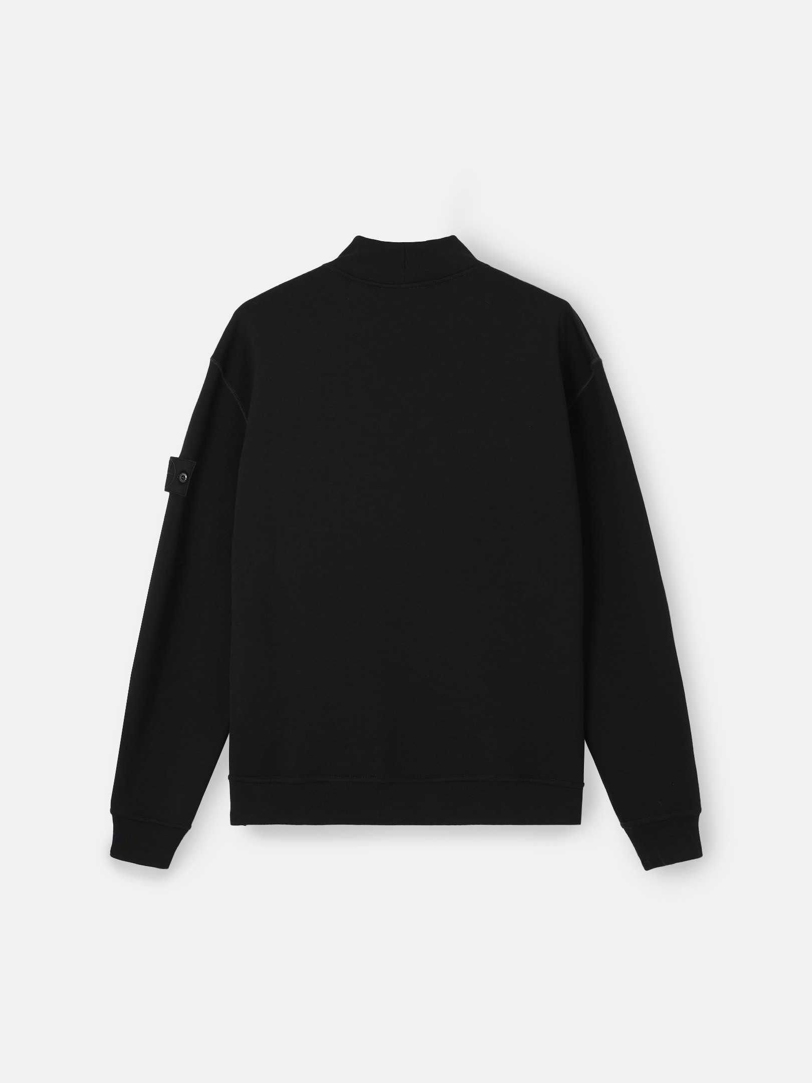 Black Regular-fit mock neck sweatshirt with ribbed trims 6100047