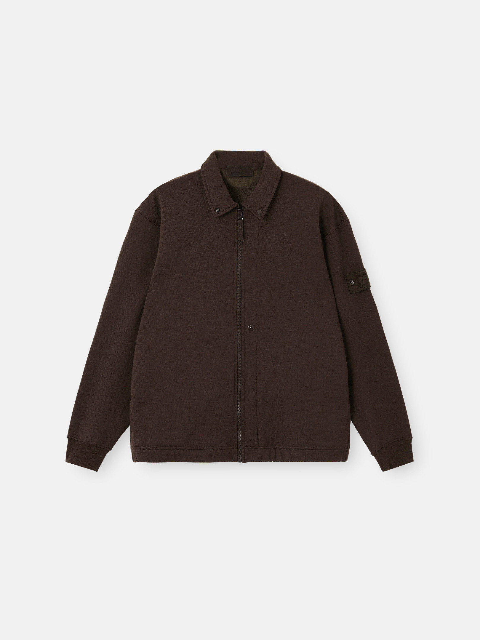 Dark Brown Comfort-fit track jacket with snap pockets 6100050