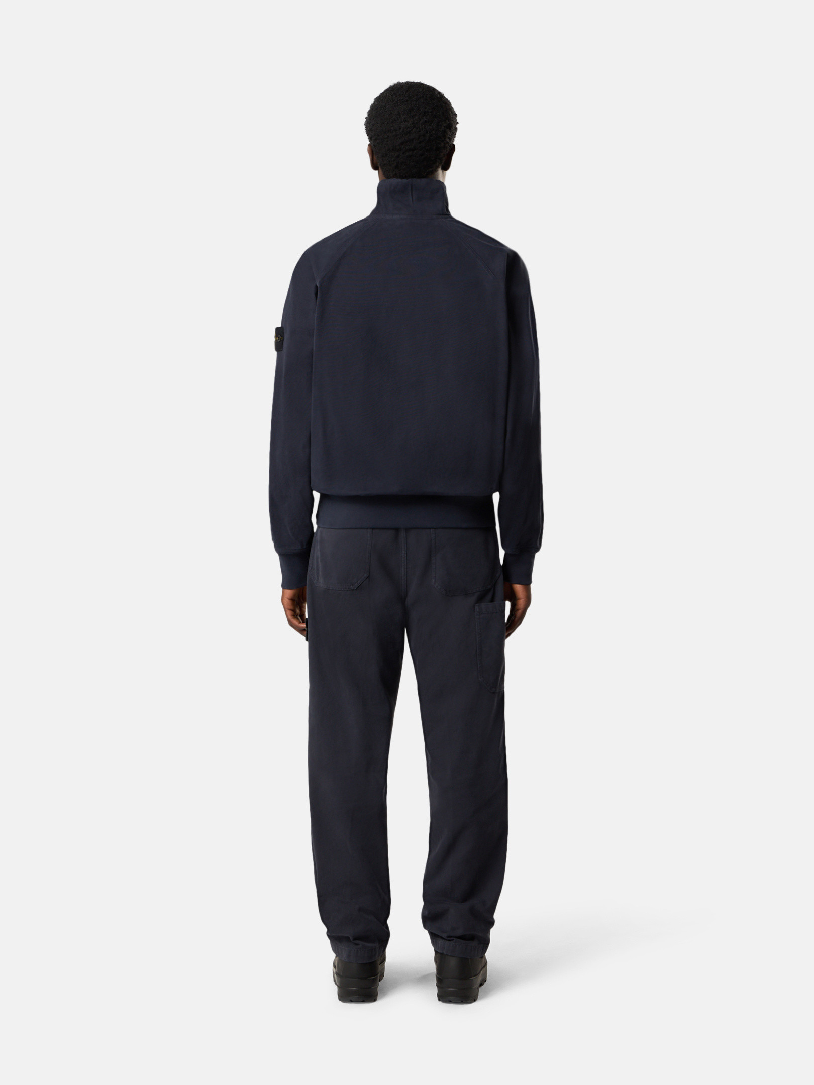 Ink Blue Oversized-fit track jacket with zipper pockets 6100056