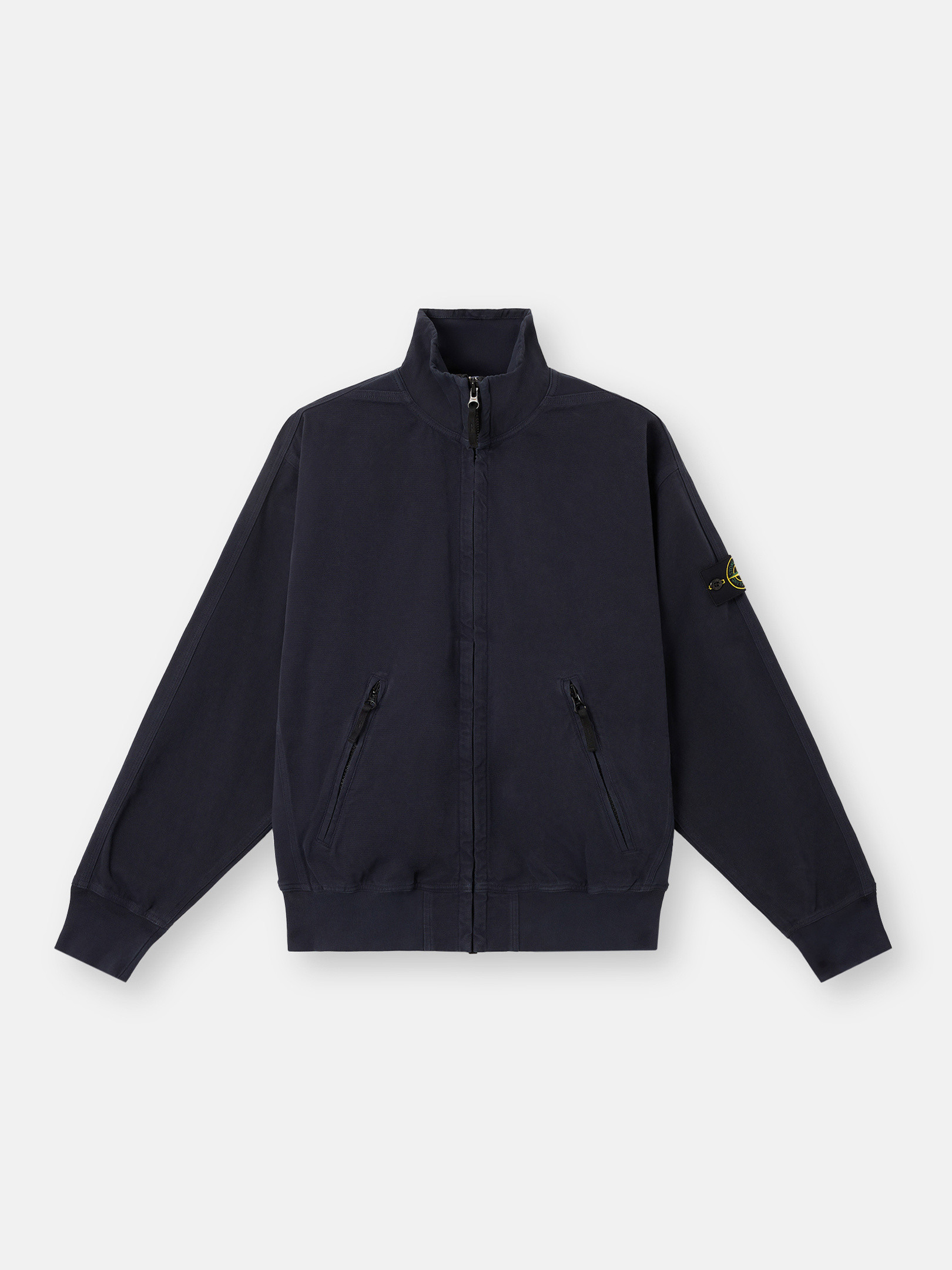 Ink Blue Oversized-fit track jacket with zipper pockets