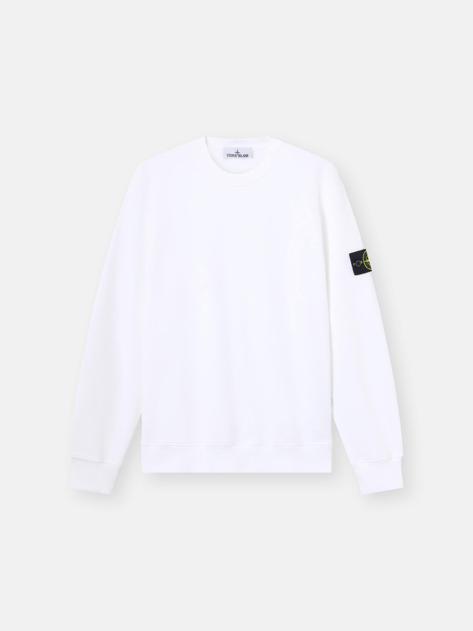 STONE  ホワイト クルーネック スウェット White Regular-fit crewneck sweatshirt with elasticated cuffs