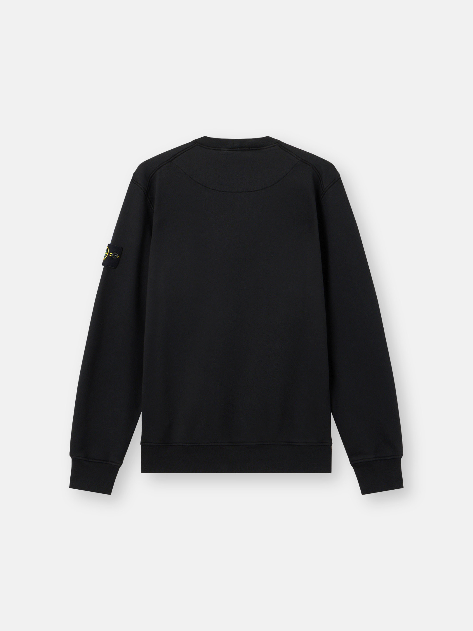 Black Regular-fit crewneck sweatshirt with elasticated cuffs