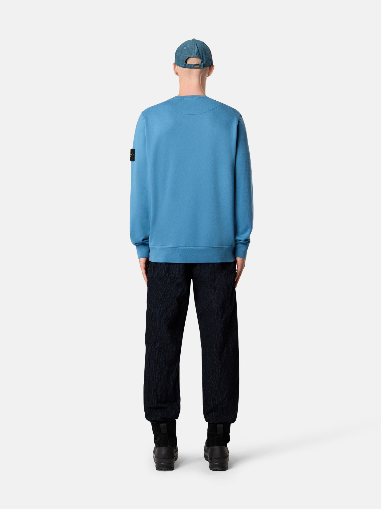 スウェット・トレーナー STONE  AVIO BLUE COTTON SWEATSHIRT STONE ISLAND 6100044 ORGANIC COTTON FLEECE SWEATSHIRT AVIO BLUE