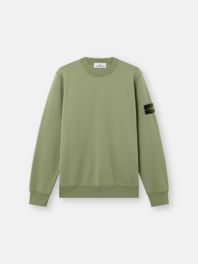 Sage Green Regular-fit crewneck sweatshirt with elasticated cuffs