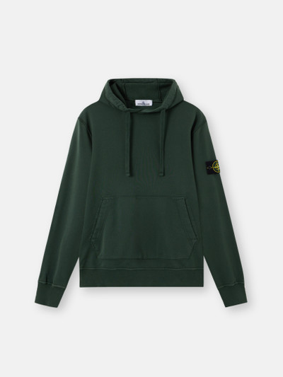 Sweat-shirt à capuche coupe regular avec poche kangourou Vert Juniper 6100062 ORGANIC COTTON FLEECE | Stone Island FR