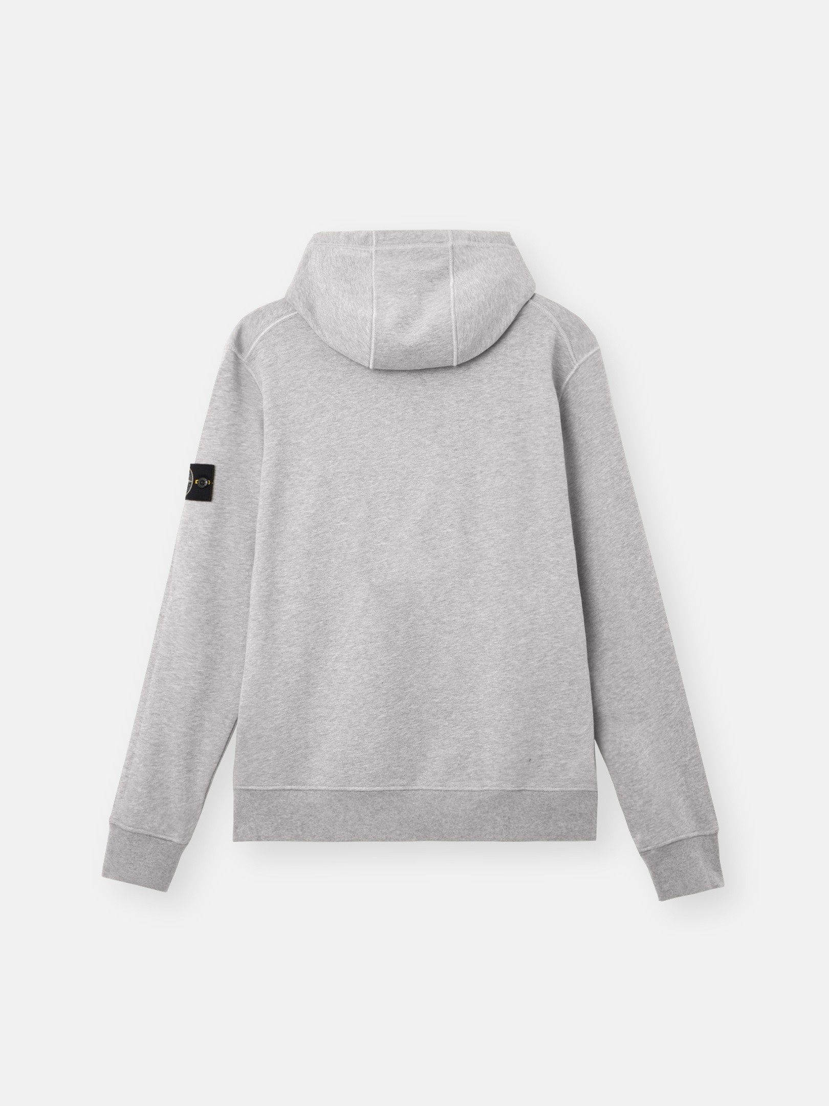 Dust Grey Melange Sweatshirt with drawstring hood and pockets