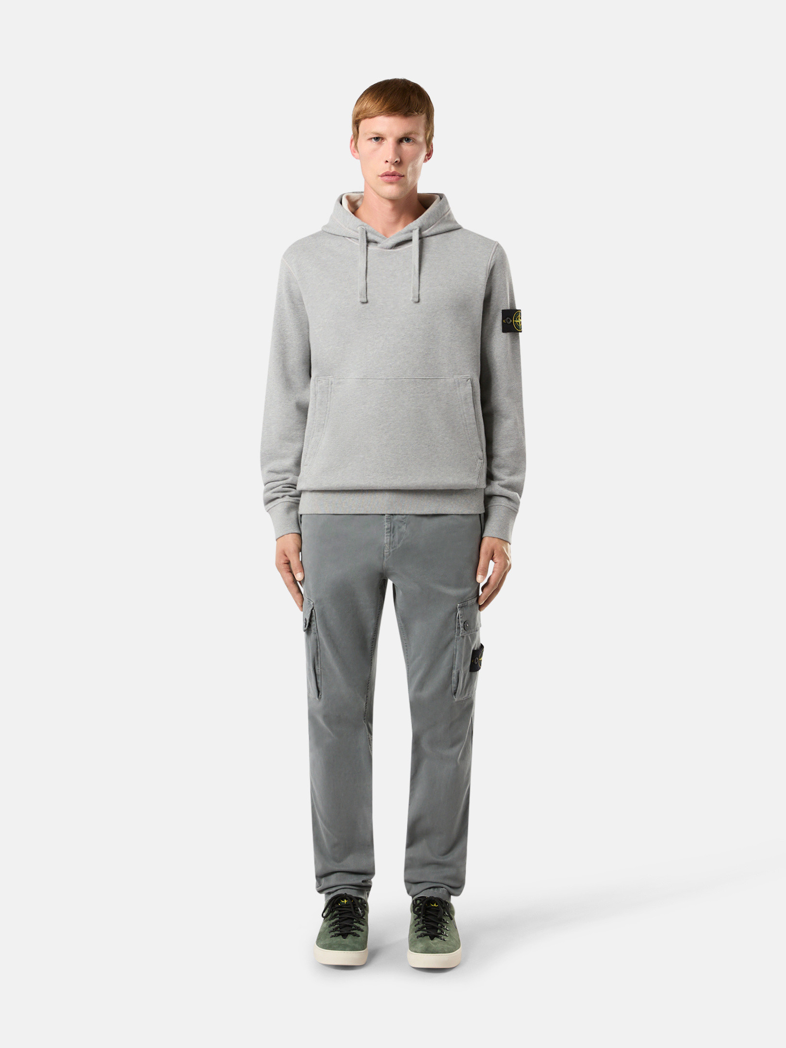 パーカー・フーディ STONE  Hoodie with pouch pocket (K2S156100029 V0062) Lead Grey Regular-fit hooded sweatshirt with pouch pocket