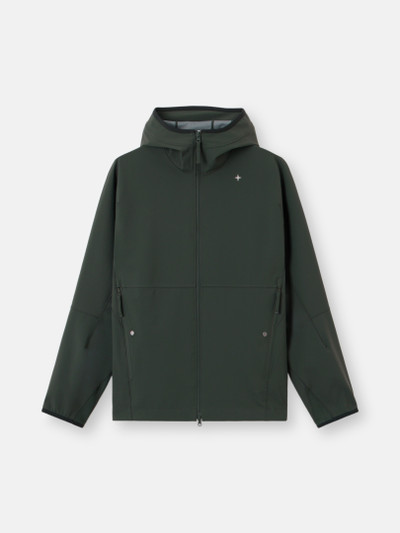 ムスクグリーン フード付きジャケット ファスナーポケット＆伸縮性