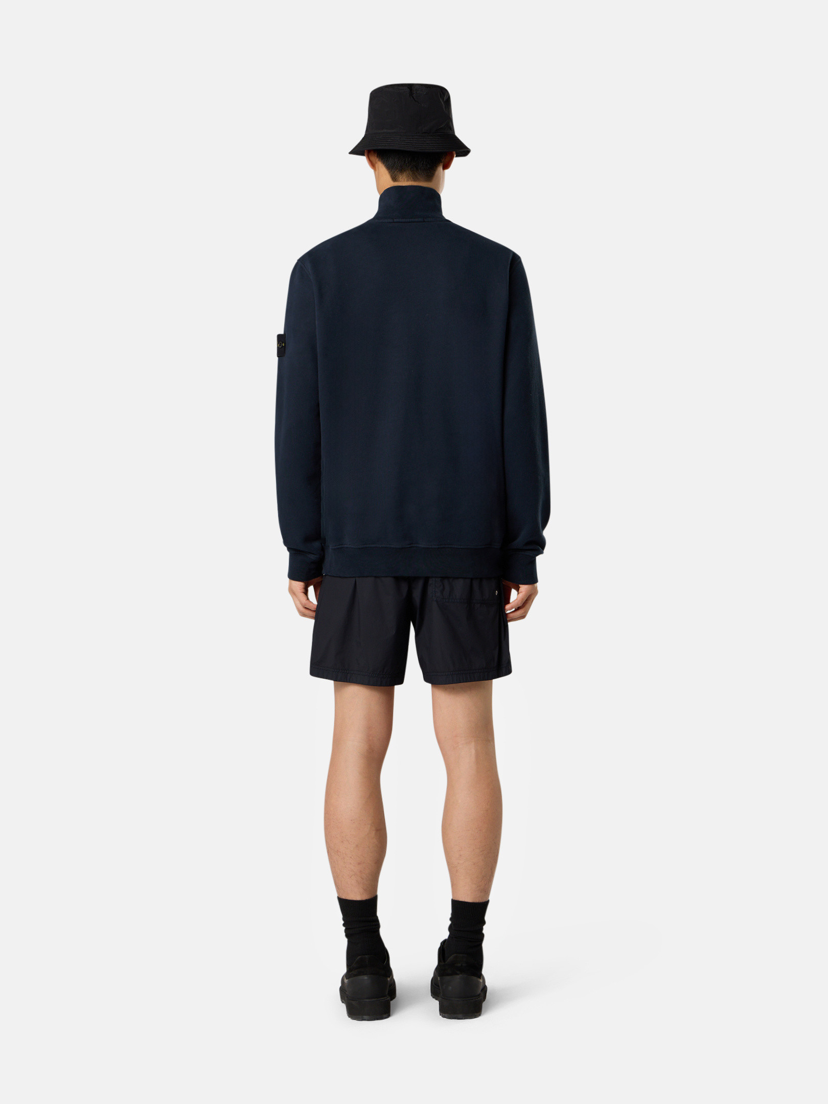 Navy Blue 6100068 BRUSHED ORGANIC COTTON FLEECE Regular-fit