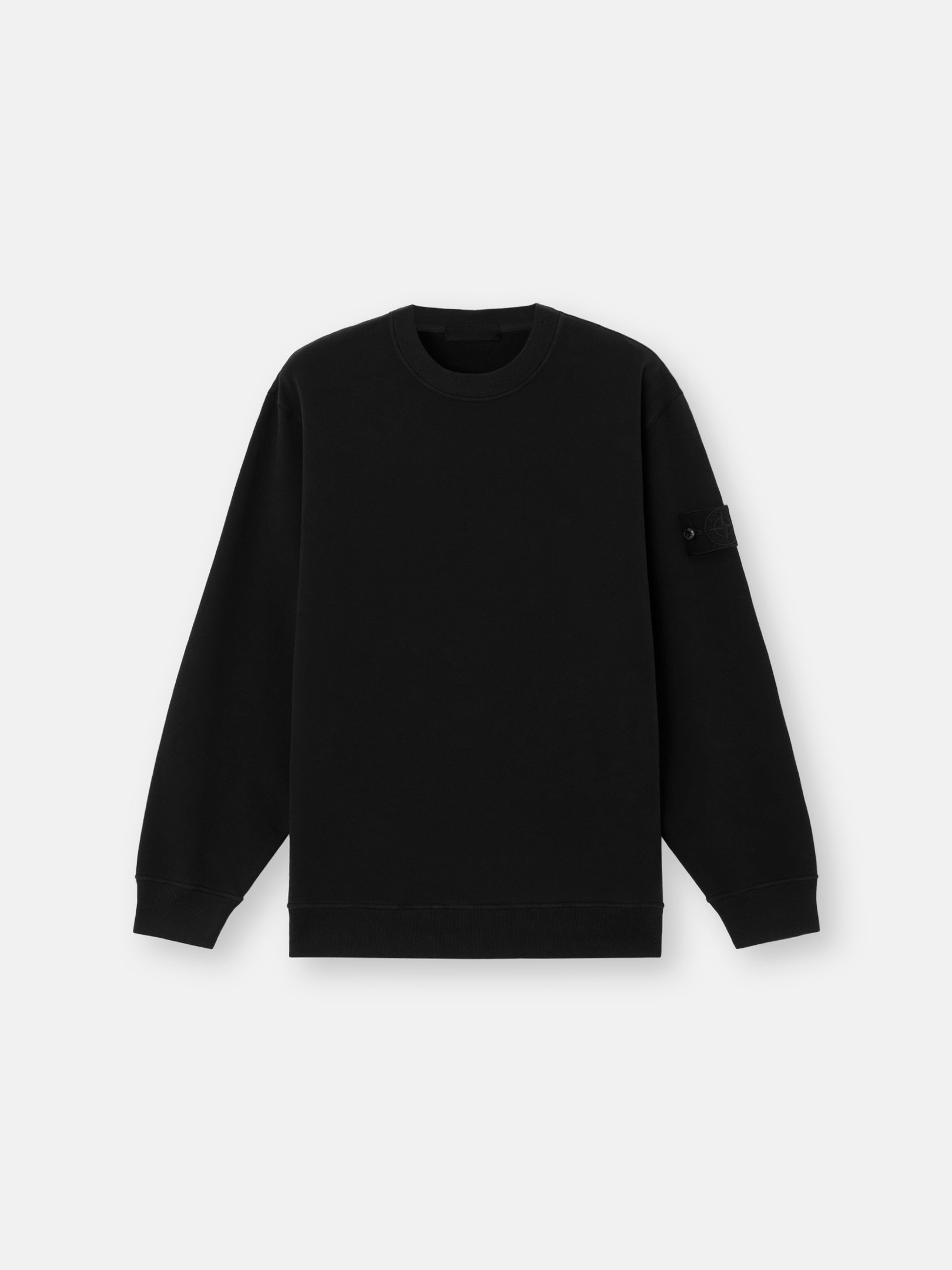 STONE  リブ　スウェットシャツ　ブラック　M STONE ISLAND(ストーンアイランド ) 