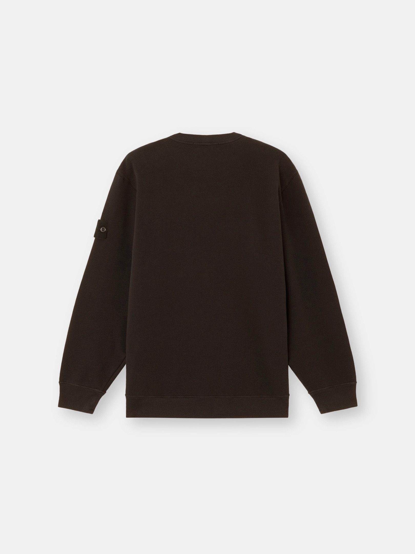 Dark Brown Comfort-fit crewneck sweatshirt with ribbed trims