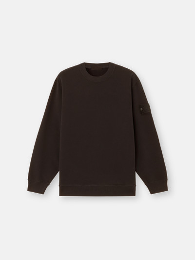 Dark Brown Comfort-fit crewneck sweatshirt with ribbed trims