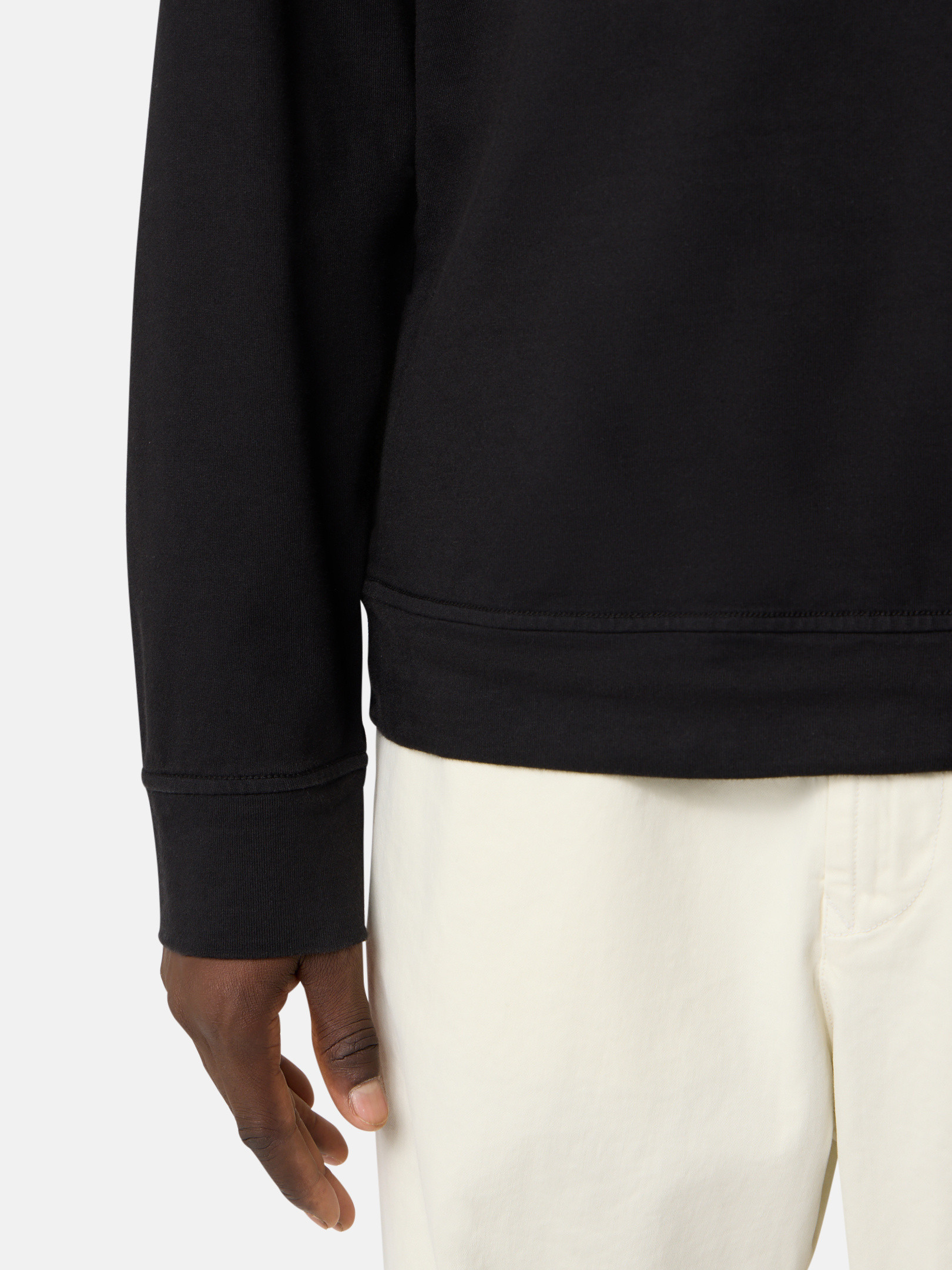 ブラック レギュラーフィット クルーネック スウェットシャツ 6100075