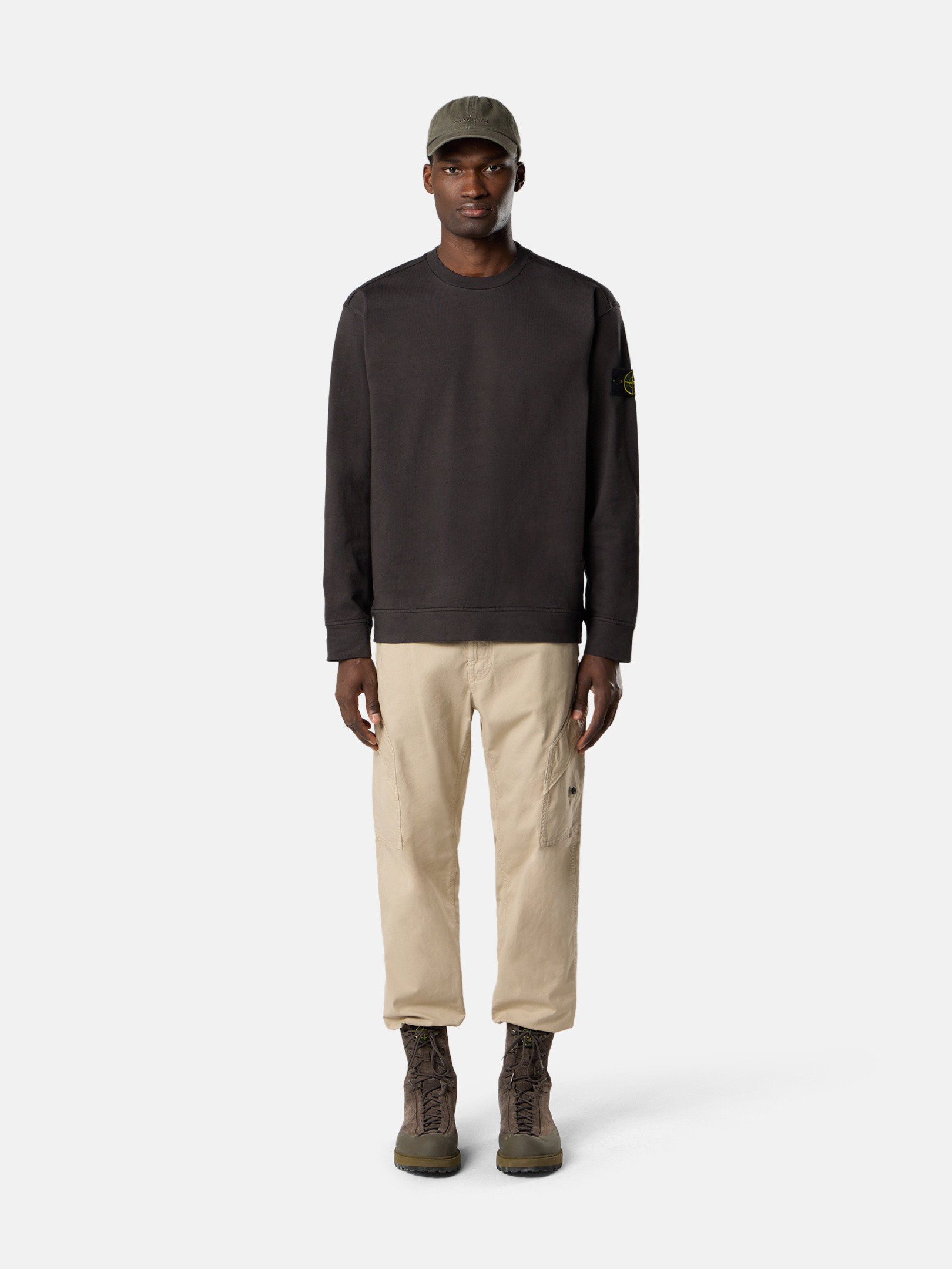 Stone  スウェット　XL Lead Grey Regular-fit crewneck sweatshirt 6100075 HEAVY COTTON