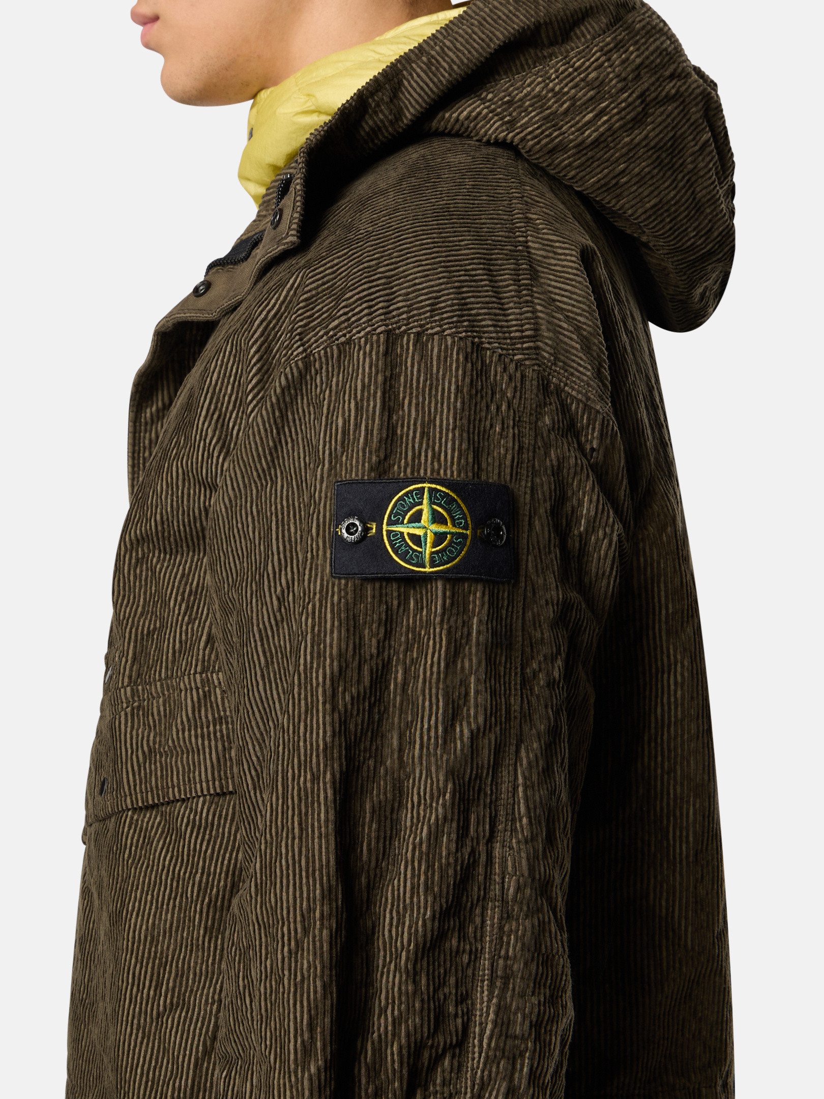 Military Green Hooded parka with anti-drop and detachable down
