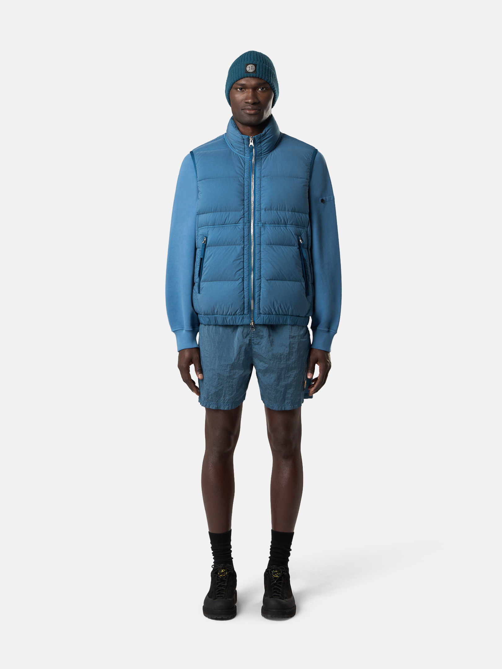 スチールブルー レギュラーフィット スイムショーツ ポケット