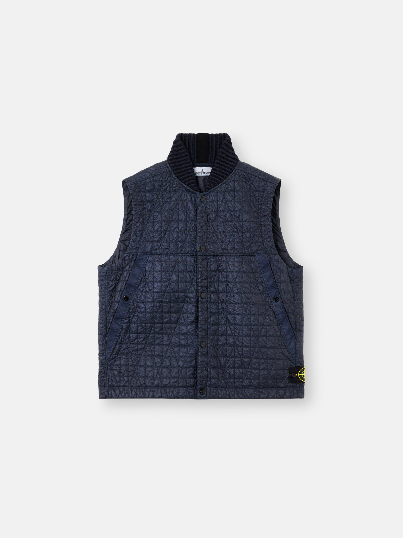 Stone Island Quilted Vest With Anti-drop And Wind Resistance In Blue