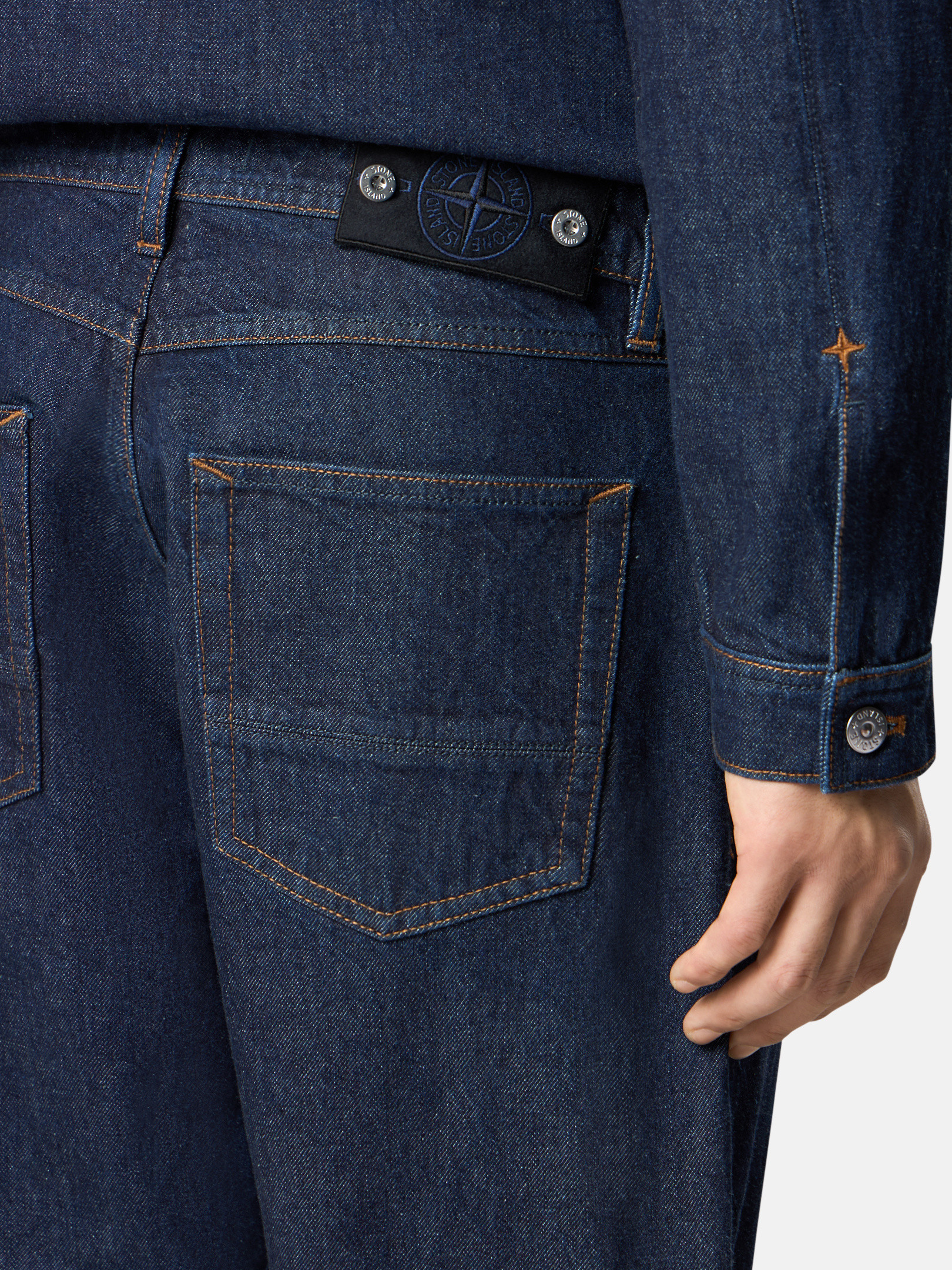 Blue Rinse Regular-straight-fit five-pocket jeans with rinsed