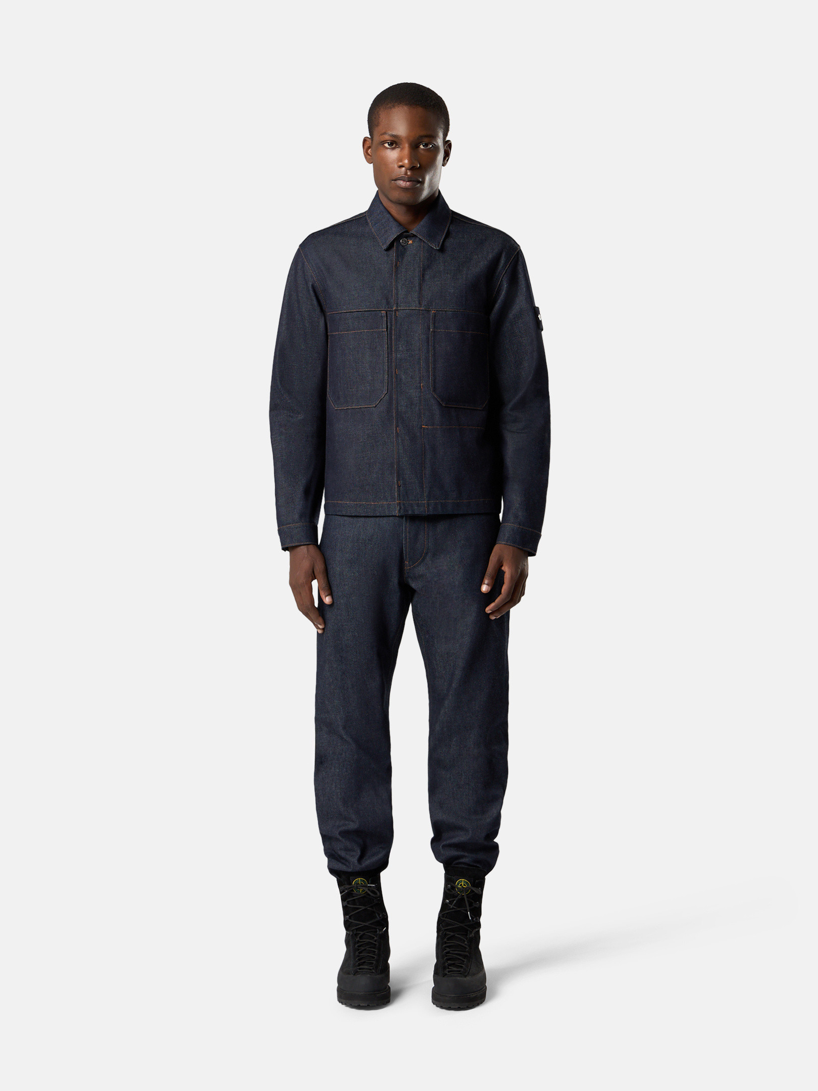 Blue Raw Regular-straight-fit five-pocket jeans J100005 INDIGO 