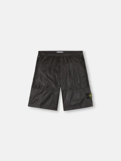 Lead Grey Loose-wide-leg Bermuda shorts with elasticated