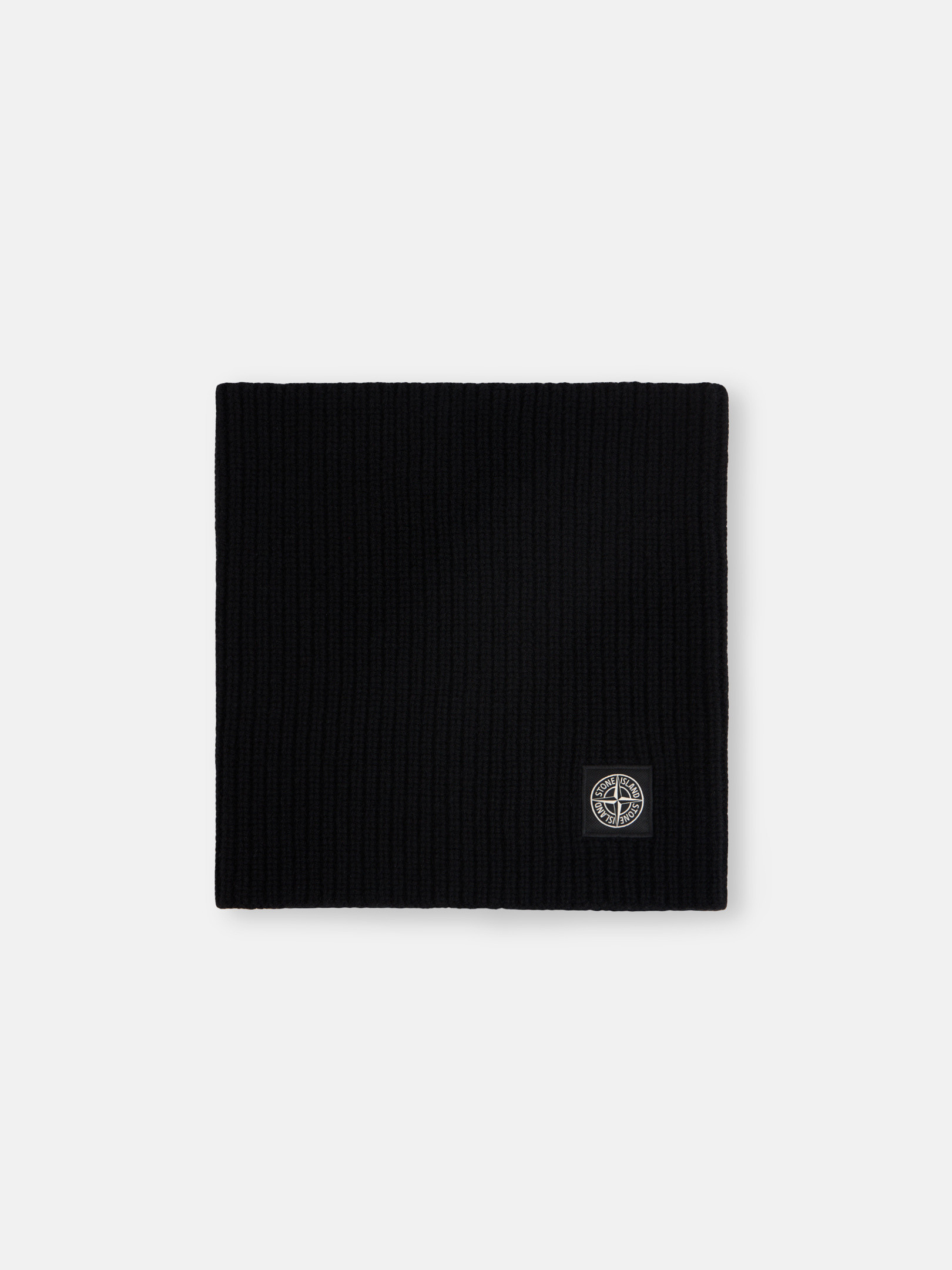 Stone Island N200002 Fisherman's Rib Rws Wool And Cashmere In Black