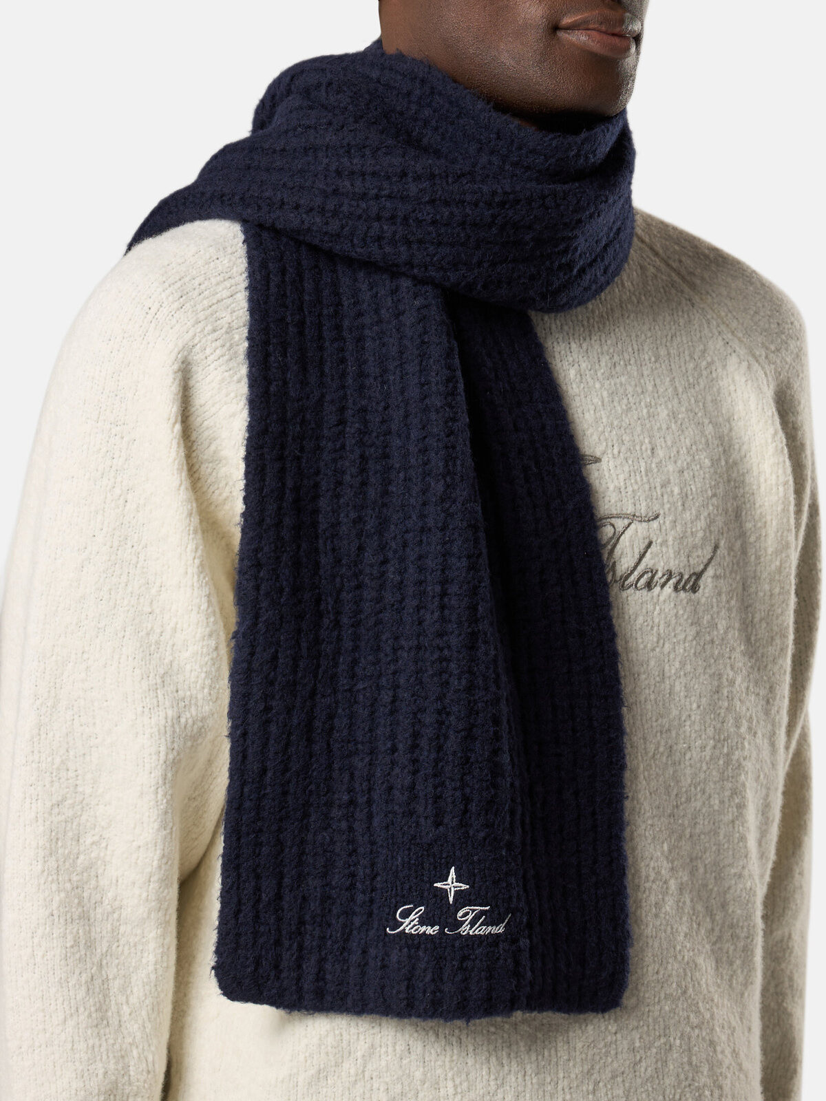 STONE ストーンアイランド ネイビー マフラー STONE ISLAND ストーン