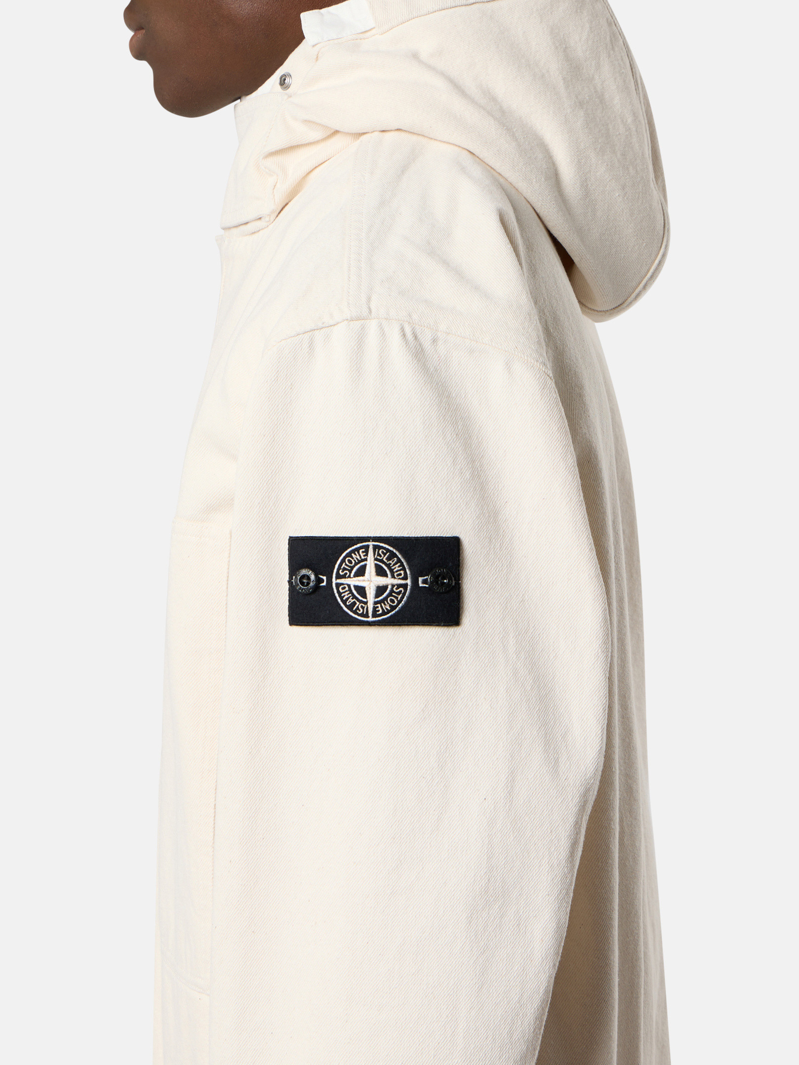 STONE  Q100001 コットン アノラック ウォッシュ加工 アイボリー Q100001 NATURAL COTTON GABARDINE_STONE ISLAND RAW