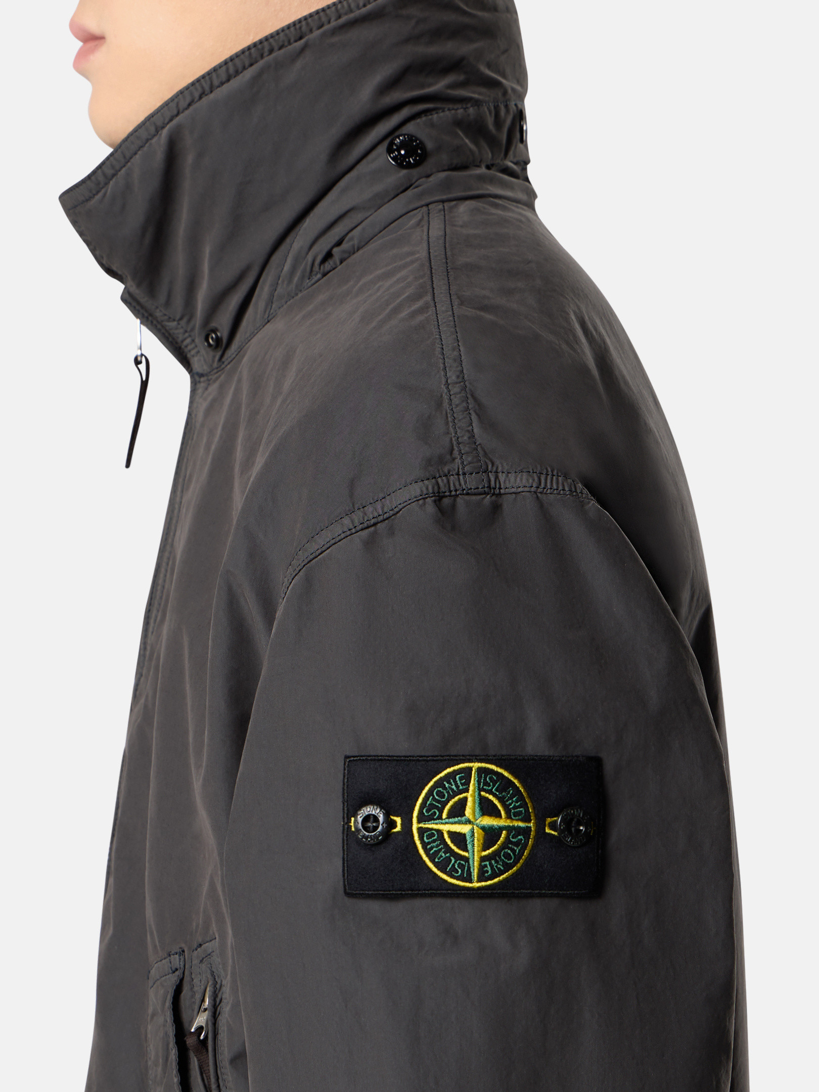 Lead Grey Shirt jacket with anti-drop and concealed hood Q100002