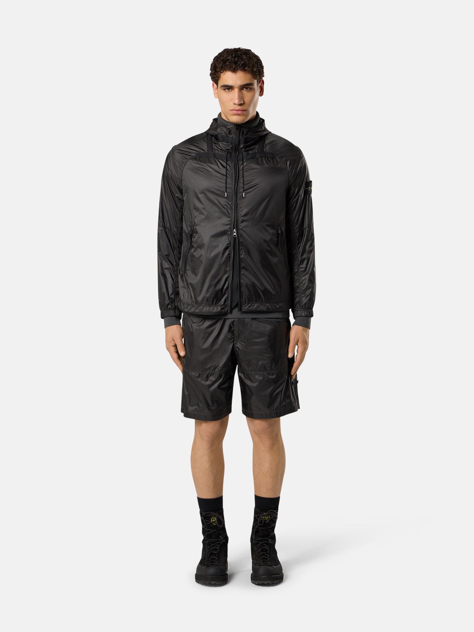 13ss stone island ナイロンジャケット　コート　黒　ゴースト STONE ISLAND GHOST ストーンアイランド ゴースト コットン