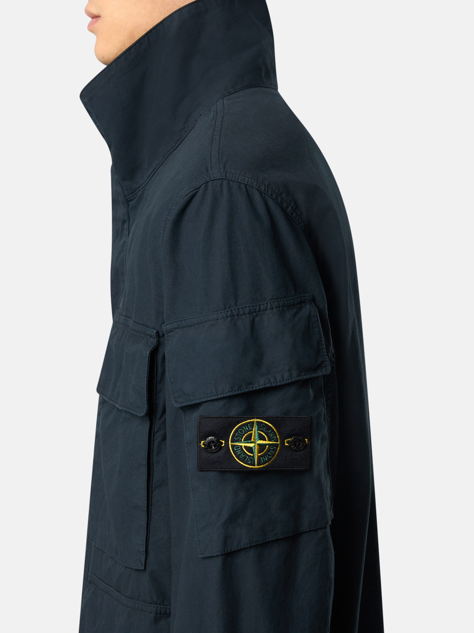 Navy Blue Field jacket with anti-drop and sleeve pocket Q100011