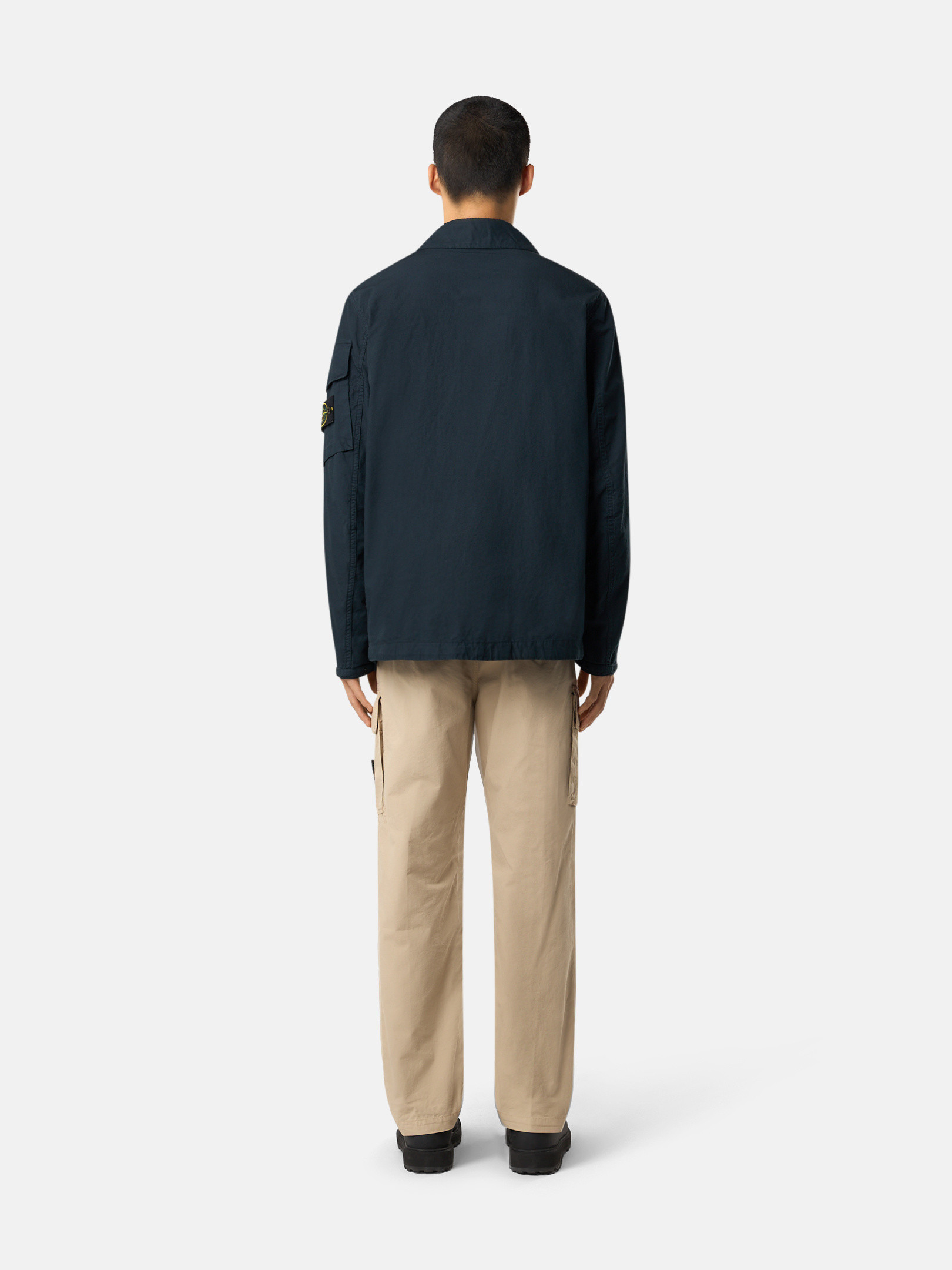 Navy Blue Field jacket with anti-drop and sleeve pocket Q100011