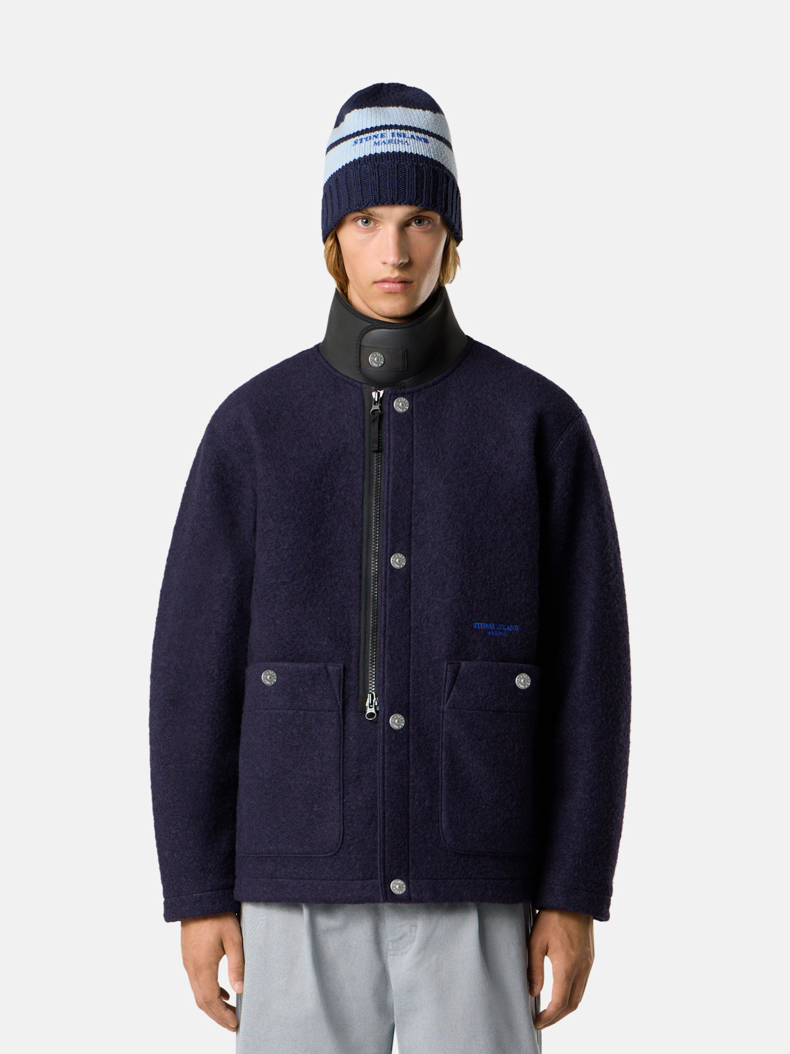 【超希少❗️】stone  ナイロンジャケット　ネイビー　S 97年製 NIKE Nylon Pullover Jacket 紺 L 90s ナイキ ナイロン