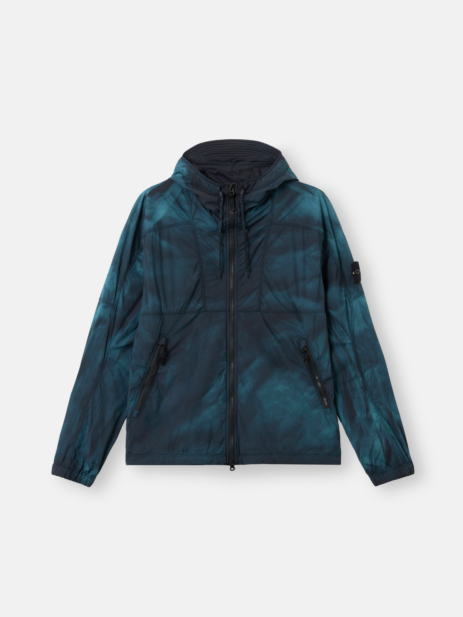 Black Hooded jacket with wind- and water-resistant coating Q100022