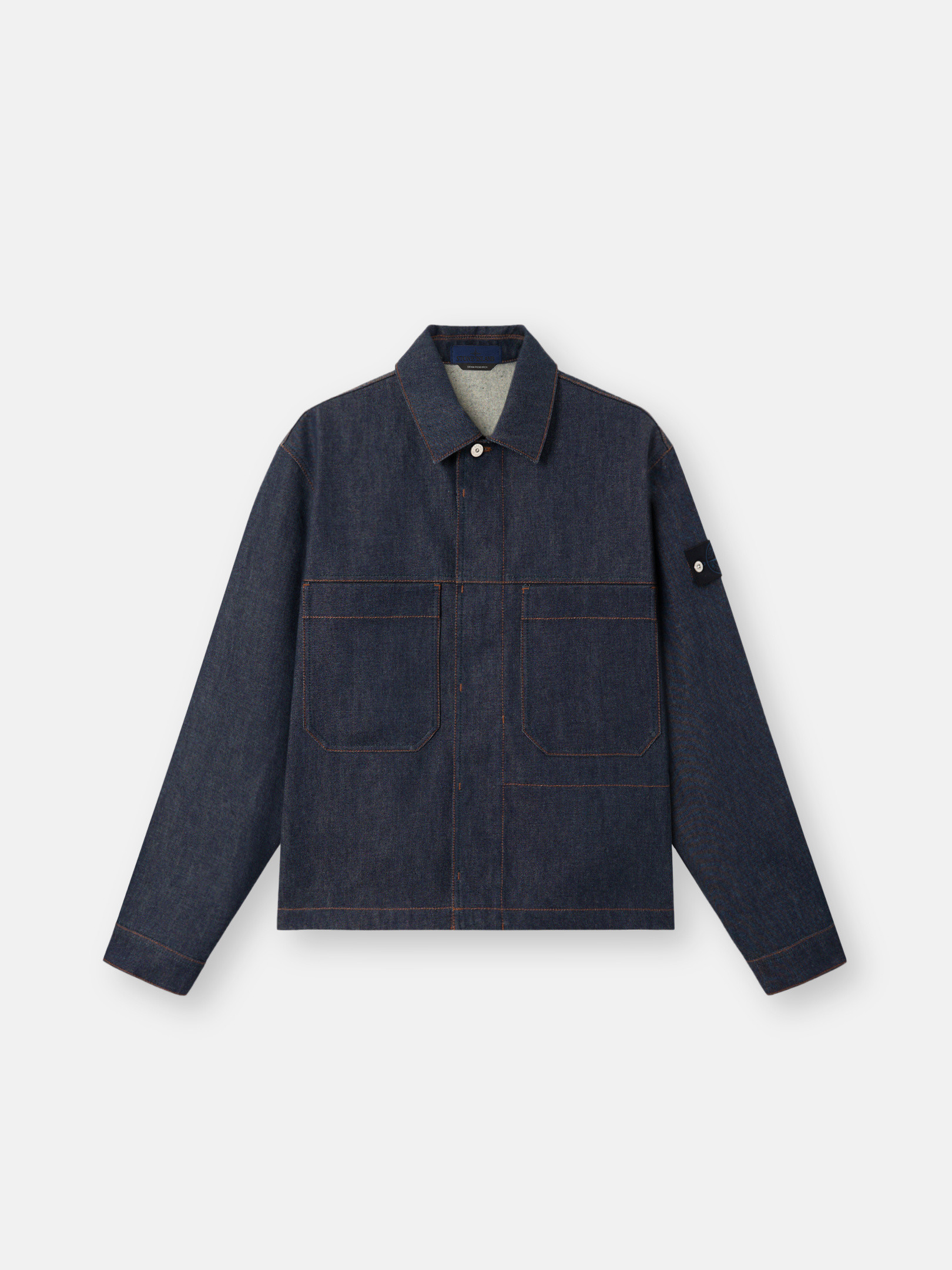 Blue Raw Coach jacket with chest pockets and button fastening