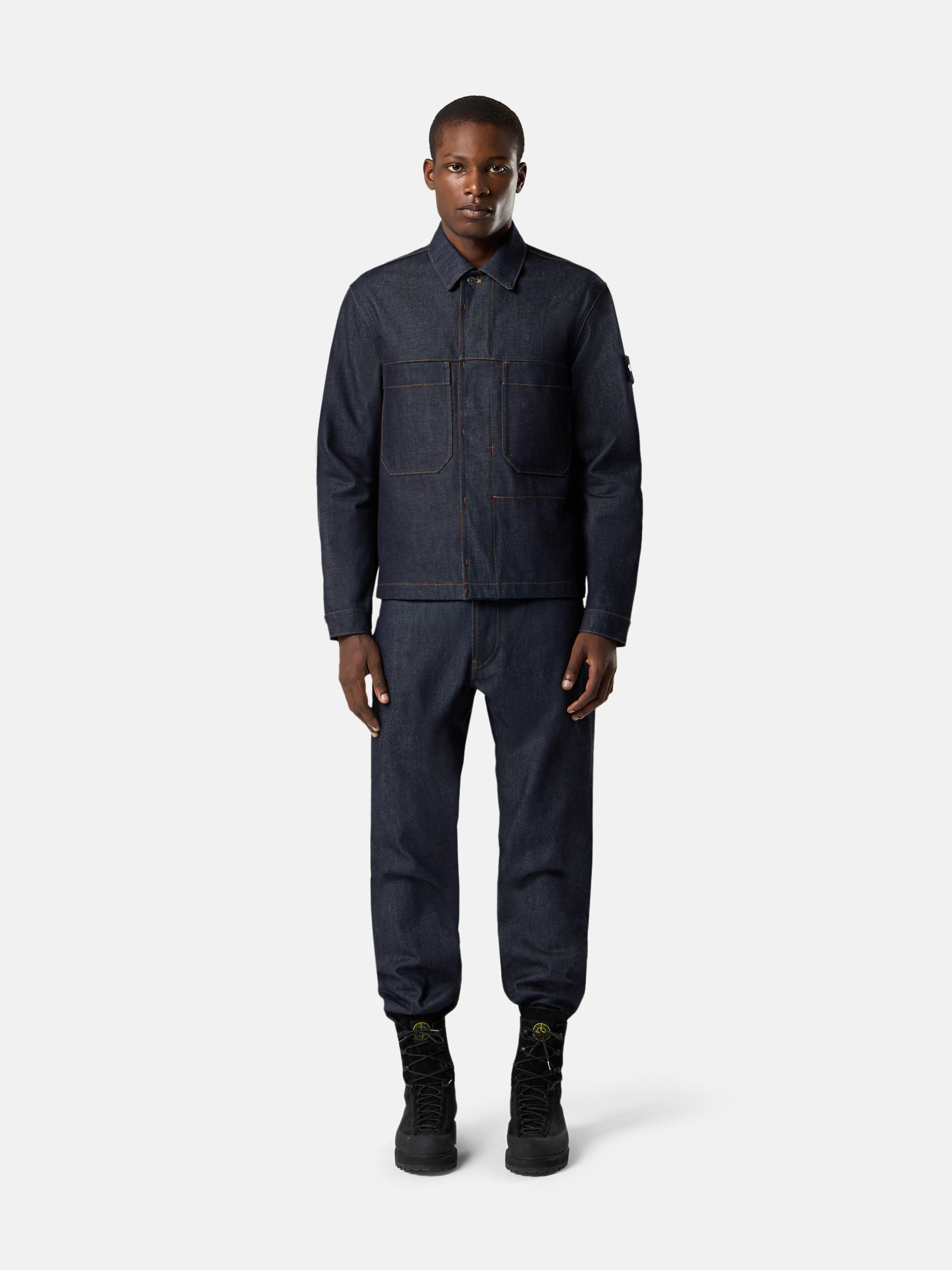 Stone  Q100027 デニムジャケット Stone Island - Q100027 Indigo Denim Rinsed Jacket in Blue Rinse – Stoy